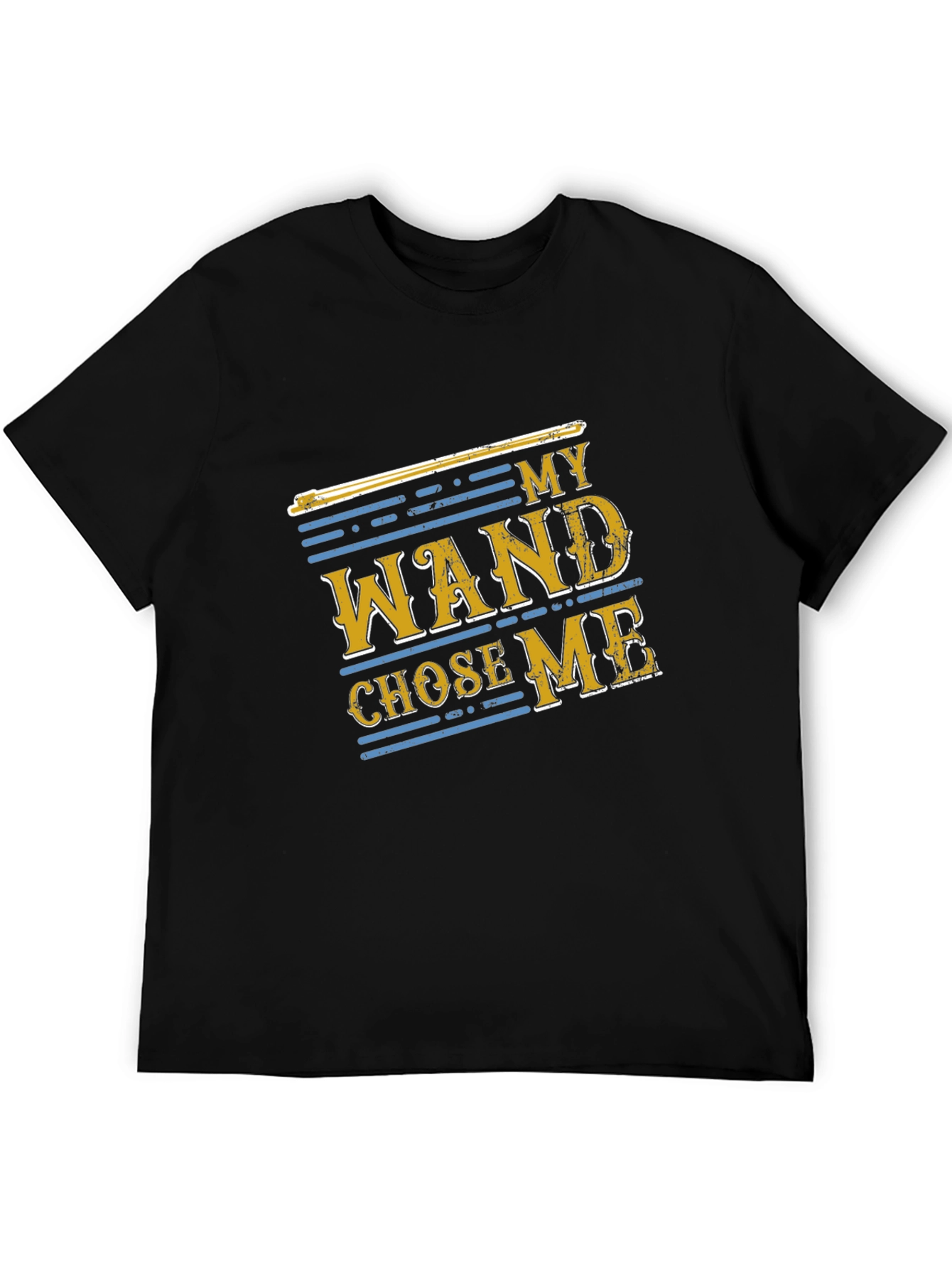 Black My Wand Chose Me Black Cotton T-Shirt view 5