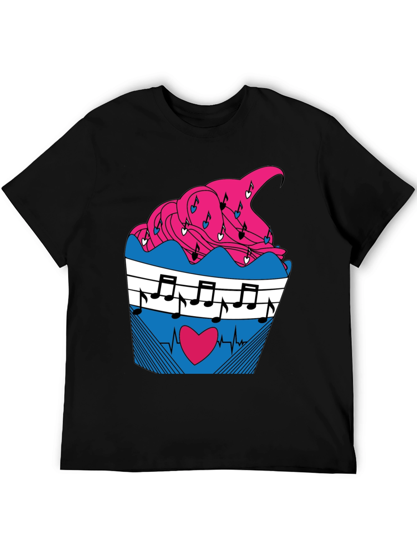 Black Music Heartbeat Cupcake Graphic Tee view 5