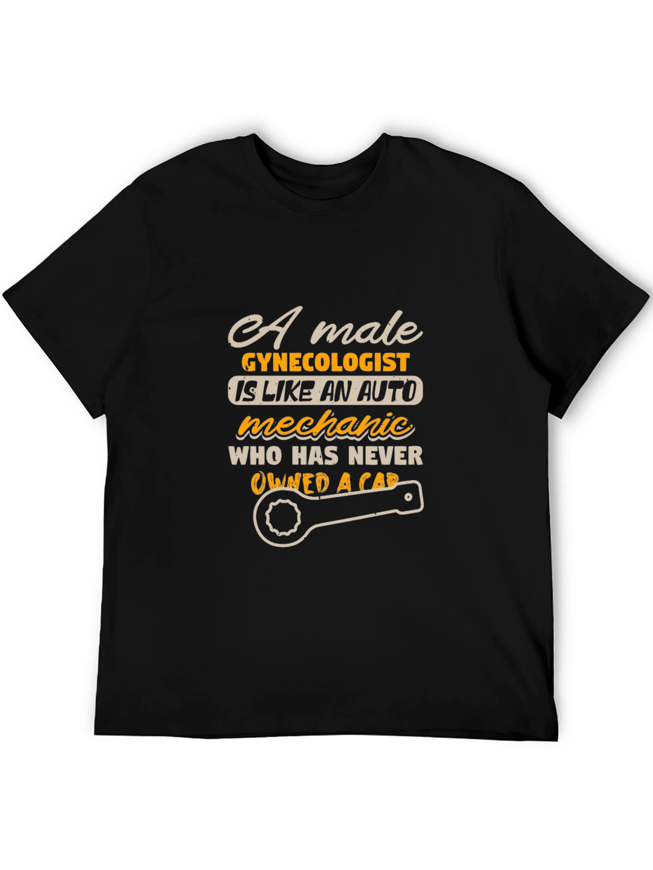 Black Funny Gynecologist Mechanic T-Shirt view 5