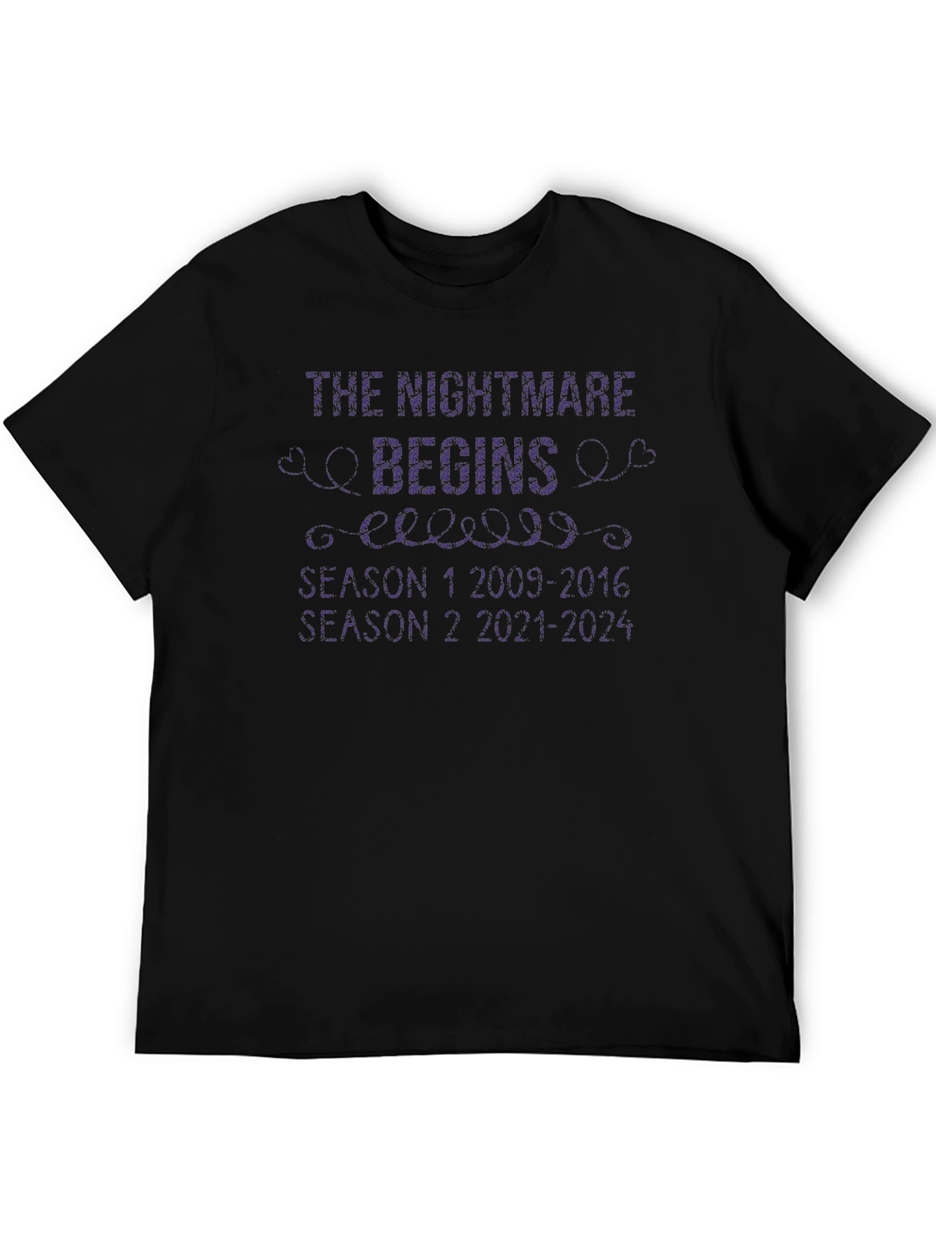 Black The Nightmare Begins Funny Graphic Novelty T-Shirt view 5
