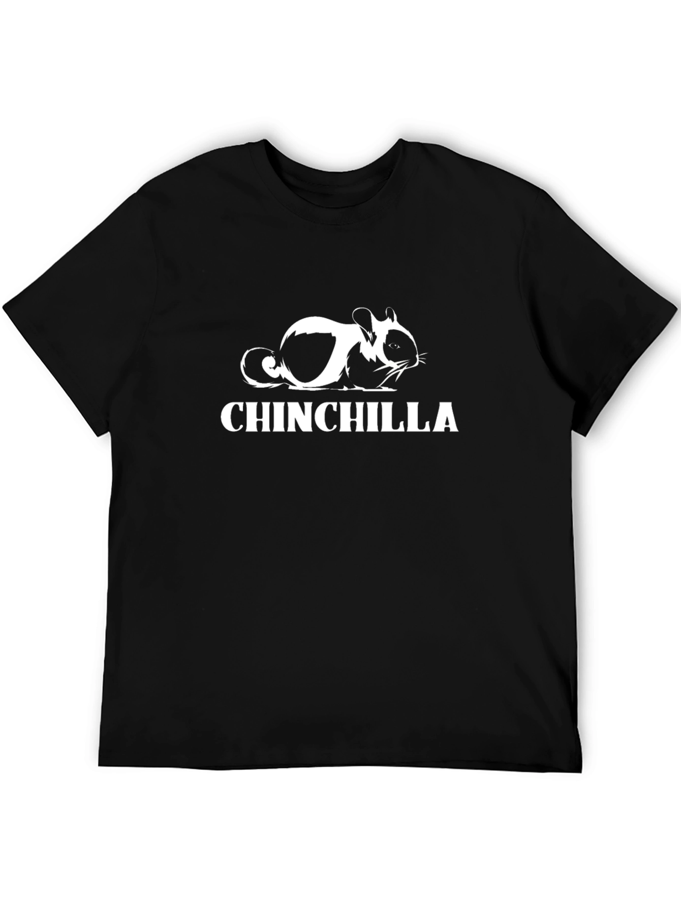 Black Chinchilla Graphic Tee - Black Cotton T-Shirt view 5