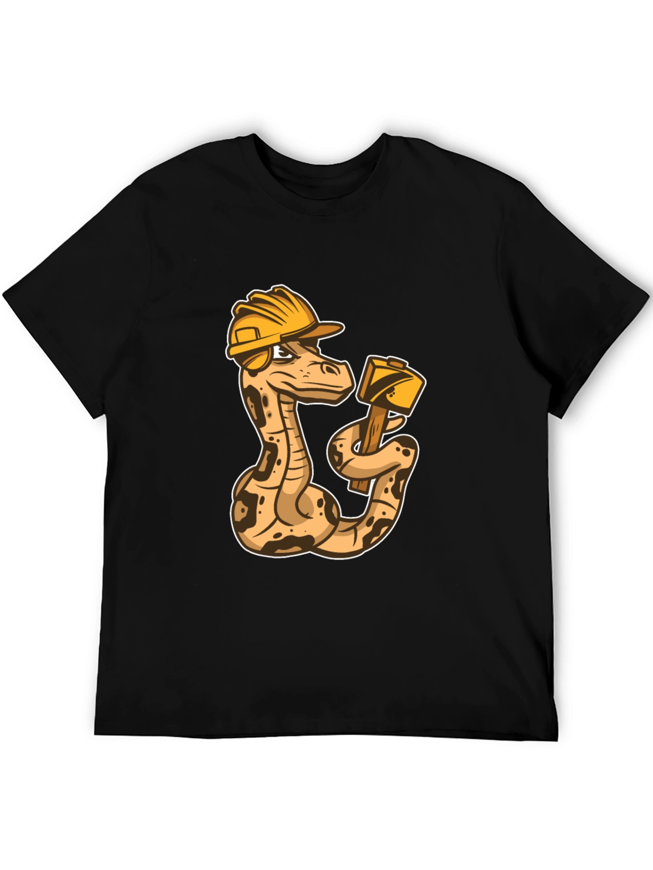 Black Construction Snake Graphic T-Shirt view 5