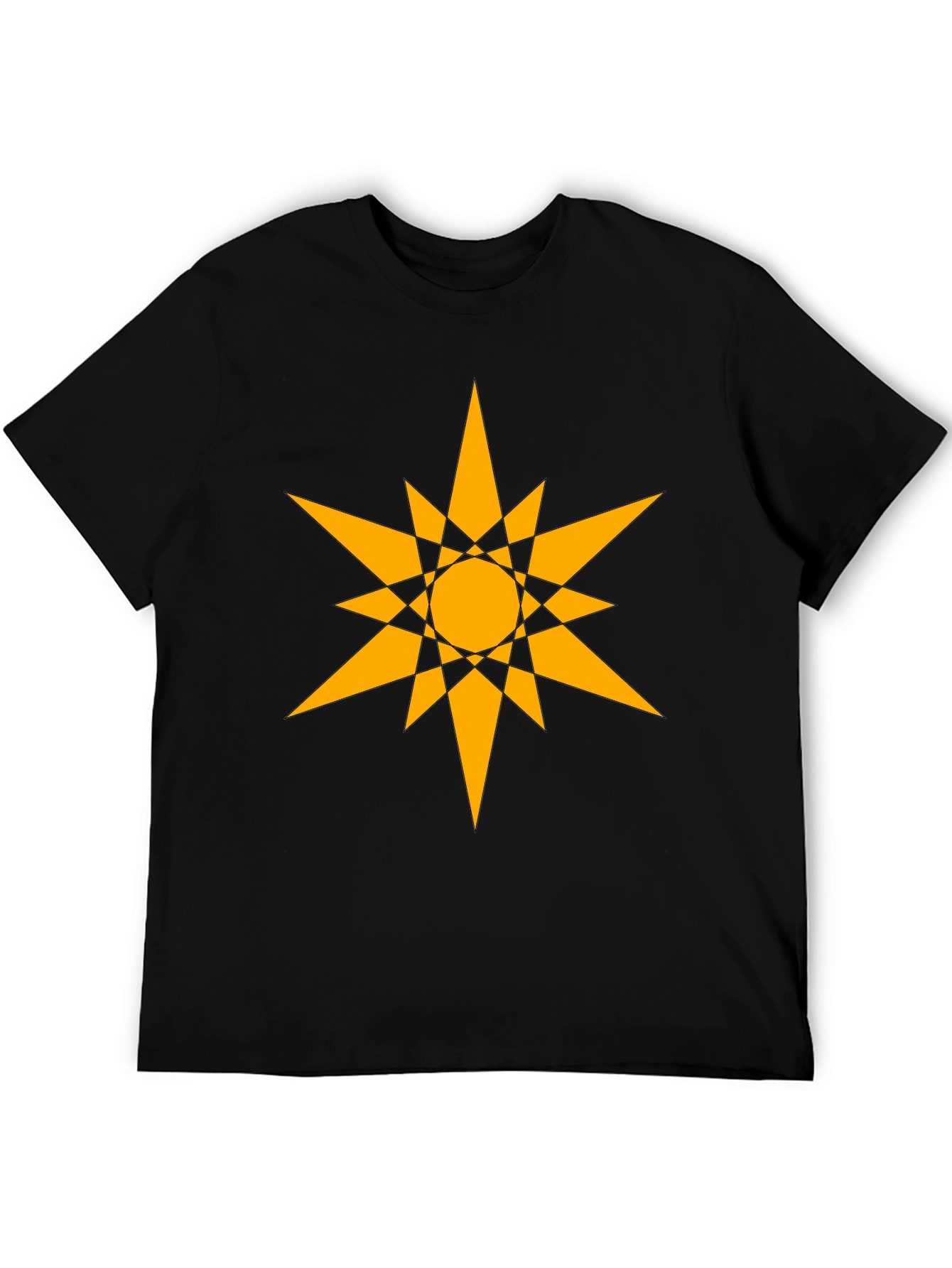 Black Geometric Starburst Graphic Tee - Bold & Modern view 5