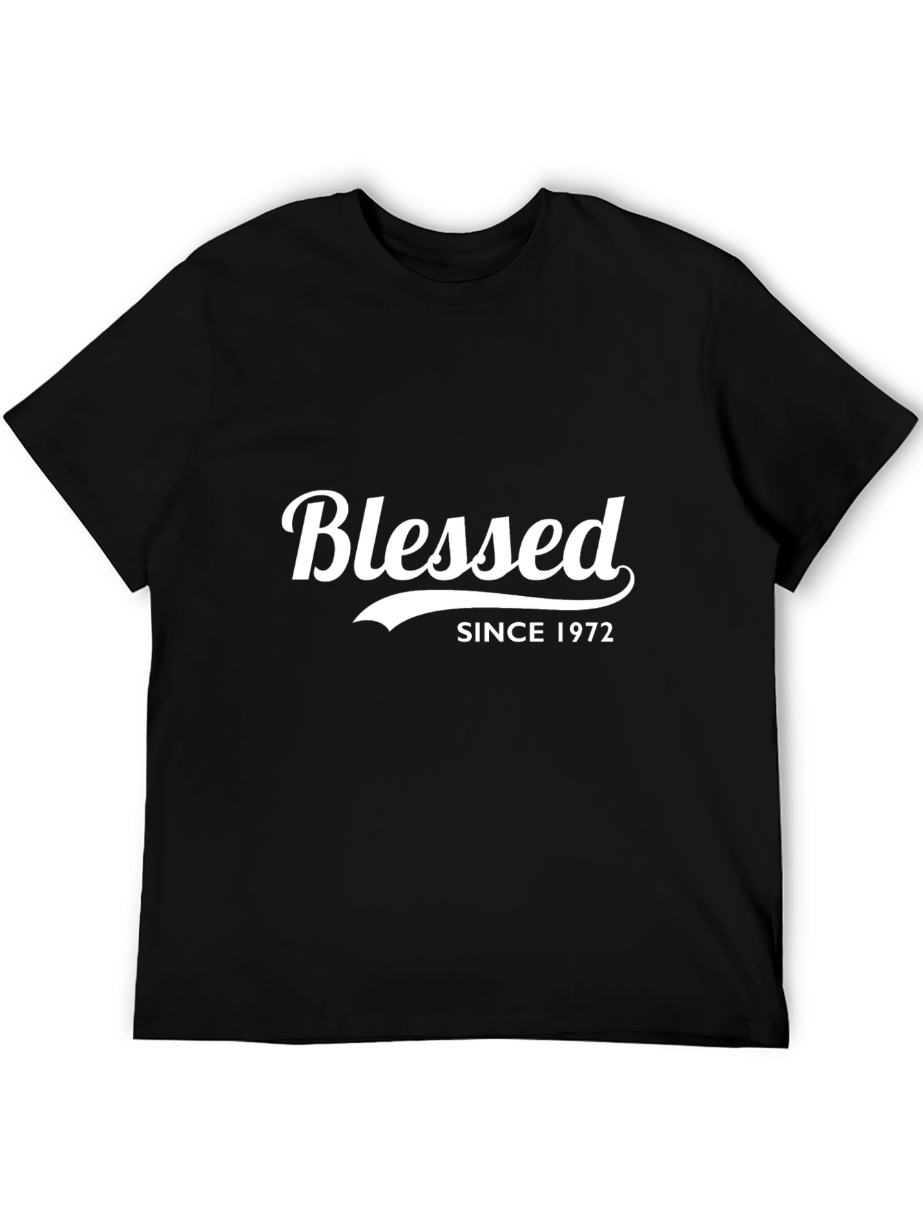 Black Blessed Since 1972 Black T-Shirt view 5