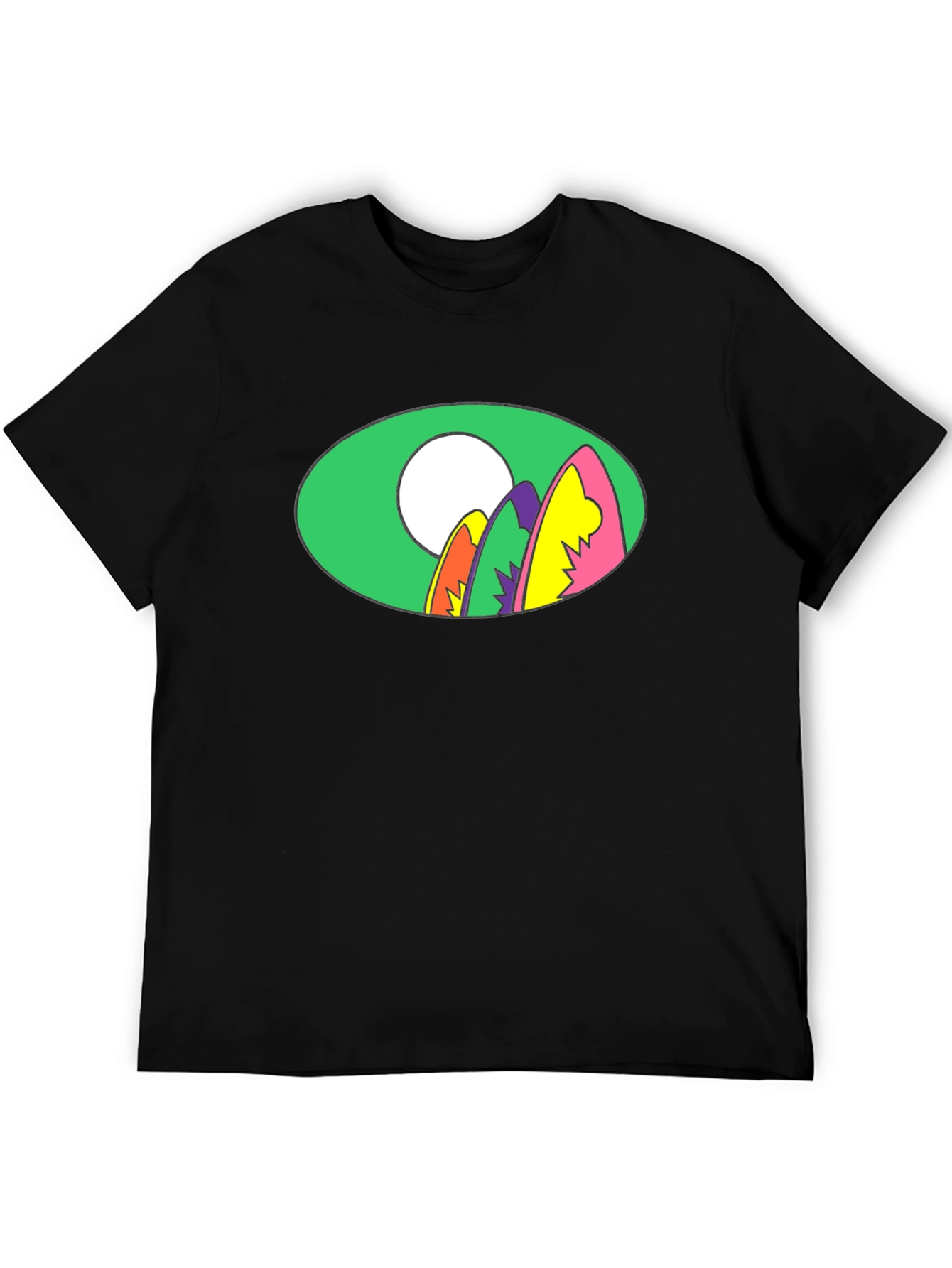 Black Retro Surfboard Graphic Tee - Black view 5