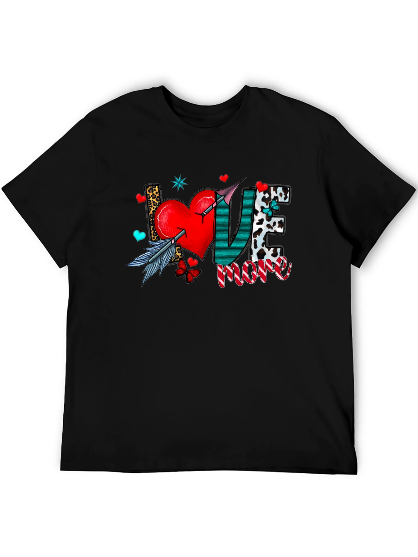 Black Love More Graphic T-Shirt - Trendy Casual Tee view 5