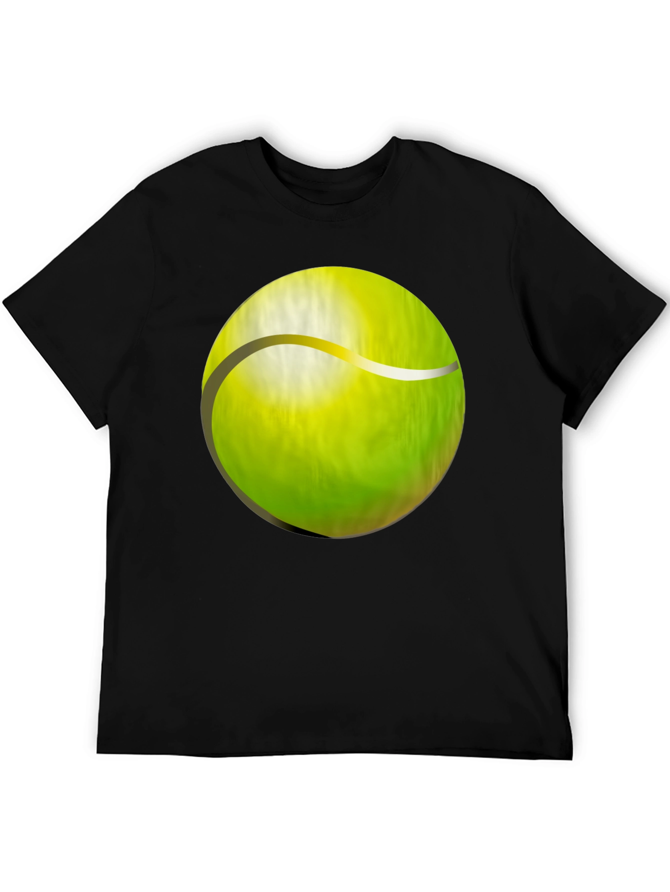 Black Tennis Ball Graphic T-Shirt - Casual Wear view 5