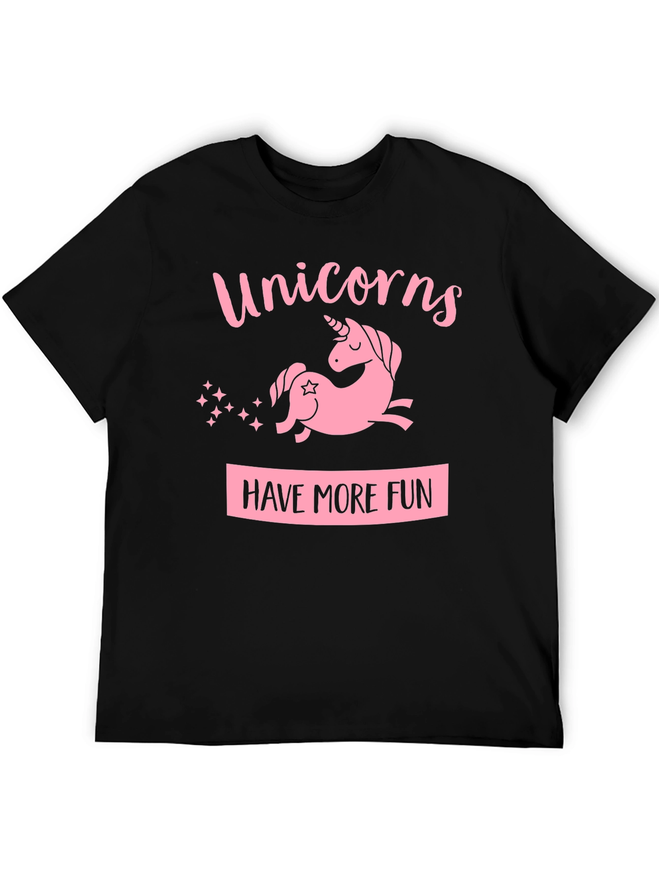 Black Unicorns Have More Fun Black T-Shirt view 5
