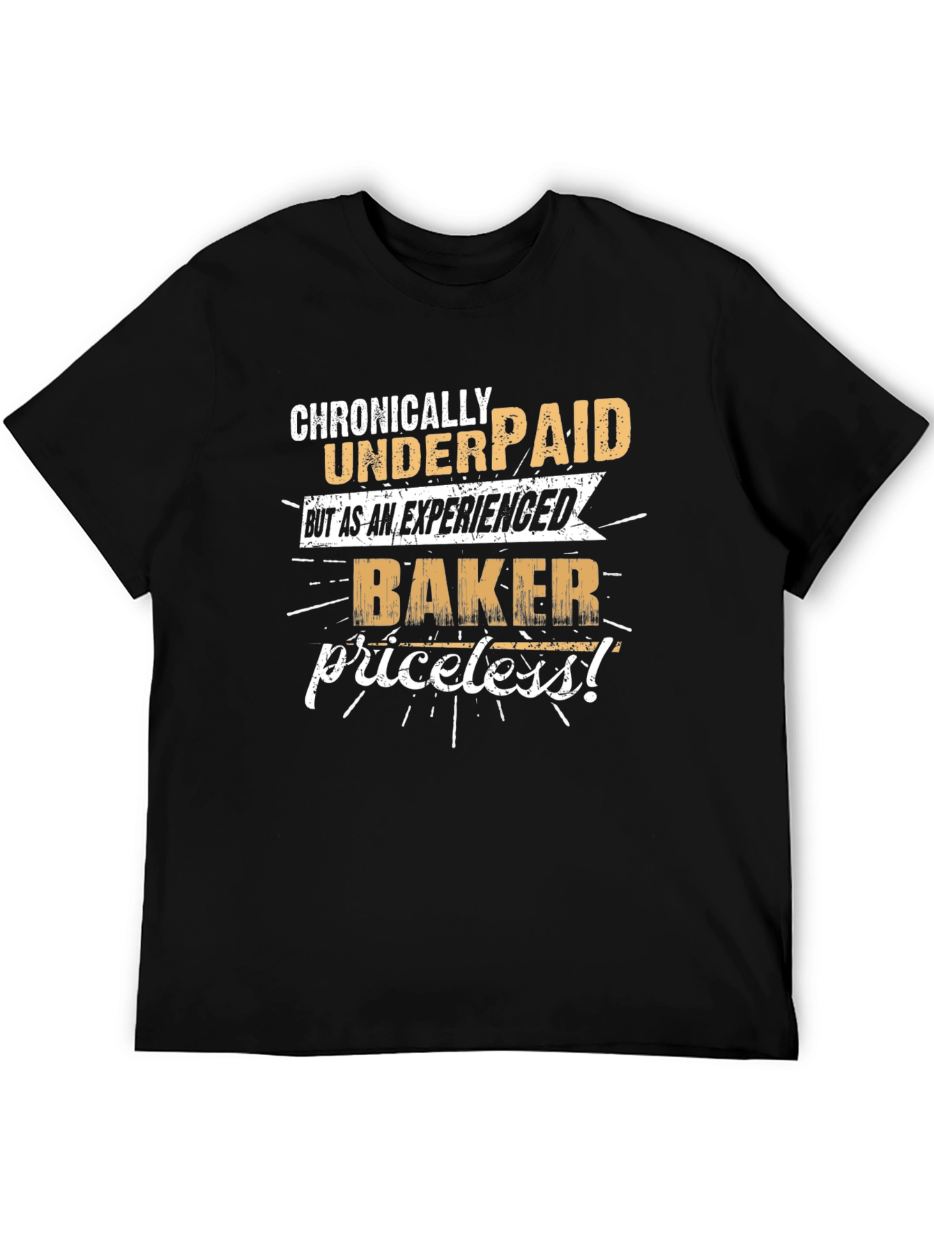 Black Chronically Underpaid Baker T-Shirt view 5
