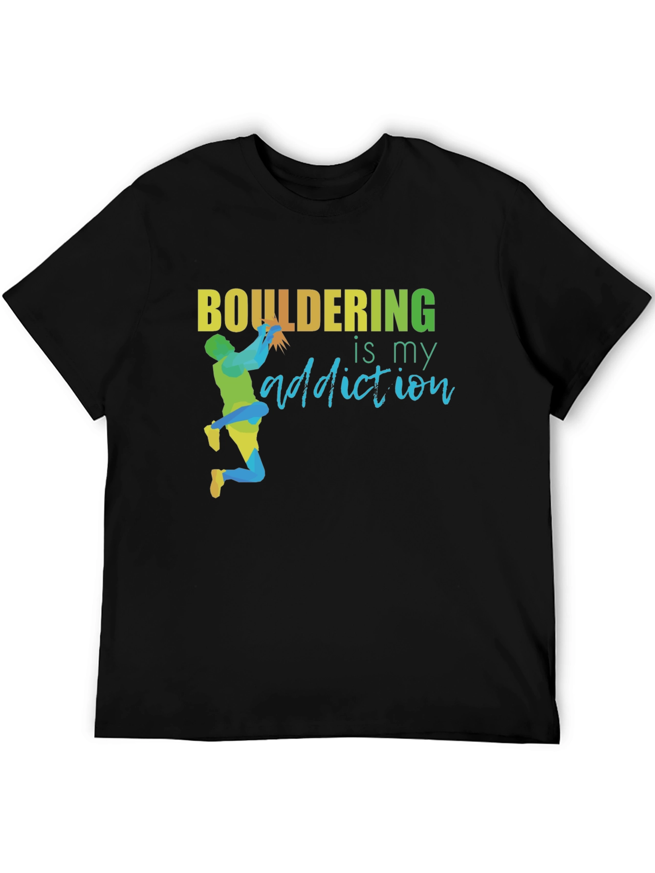 Black Bouldering Addiction T-Shirt - Rock Climbing Apparel view 5