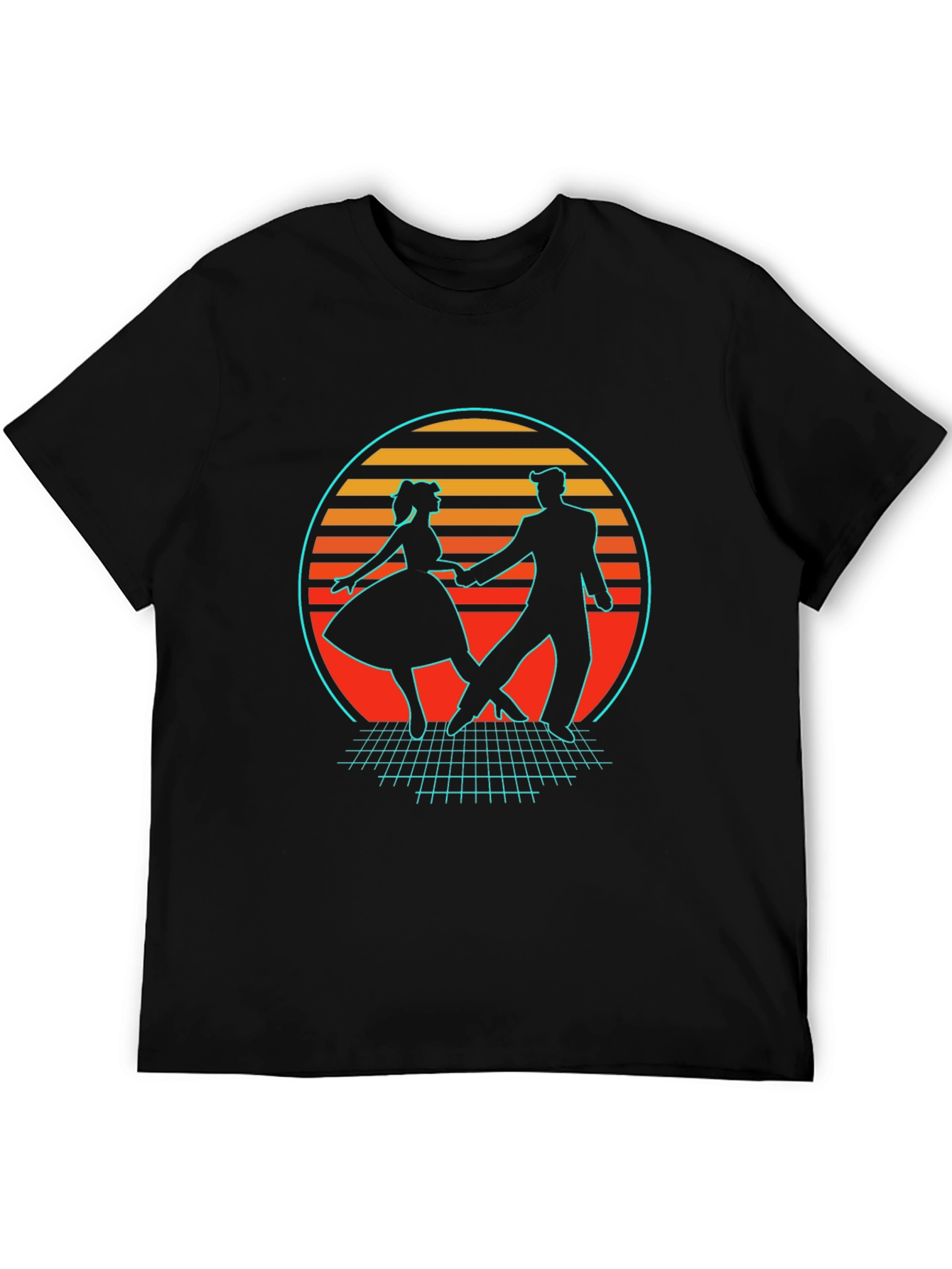 Black Retro Dance T-Shirt - 80s Style view 5