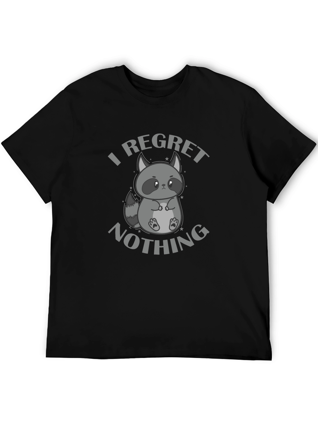Black I Regret Nothing Raccoon Graphic T-Shirt view 5