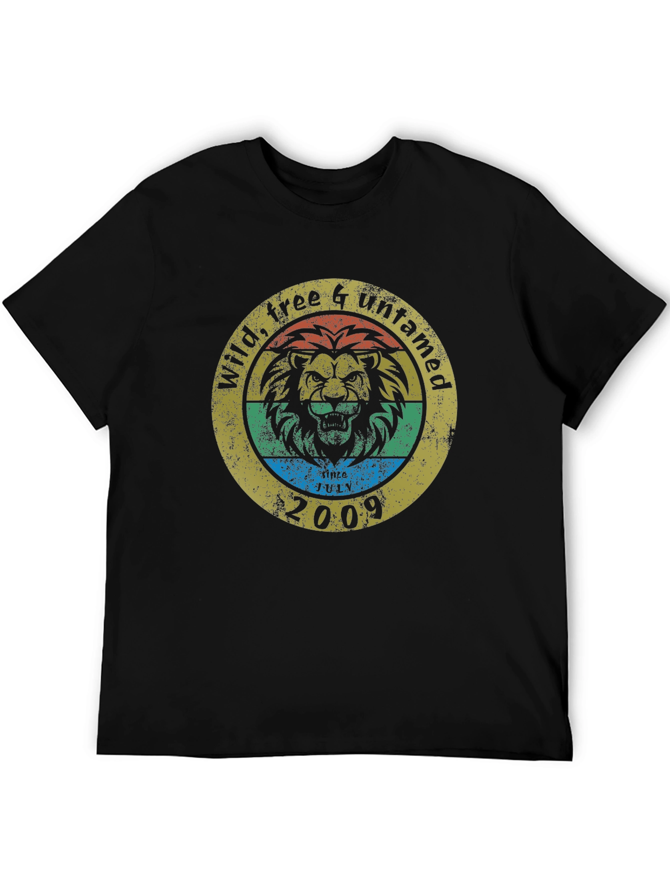 Black Wild Free Untamed Lion Graphic T-Shirt view 5
