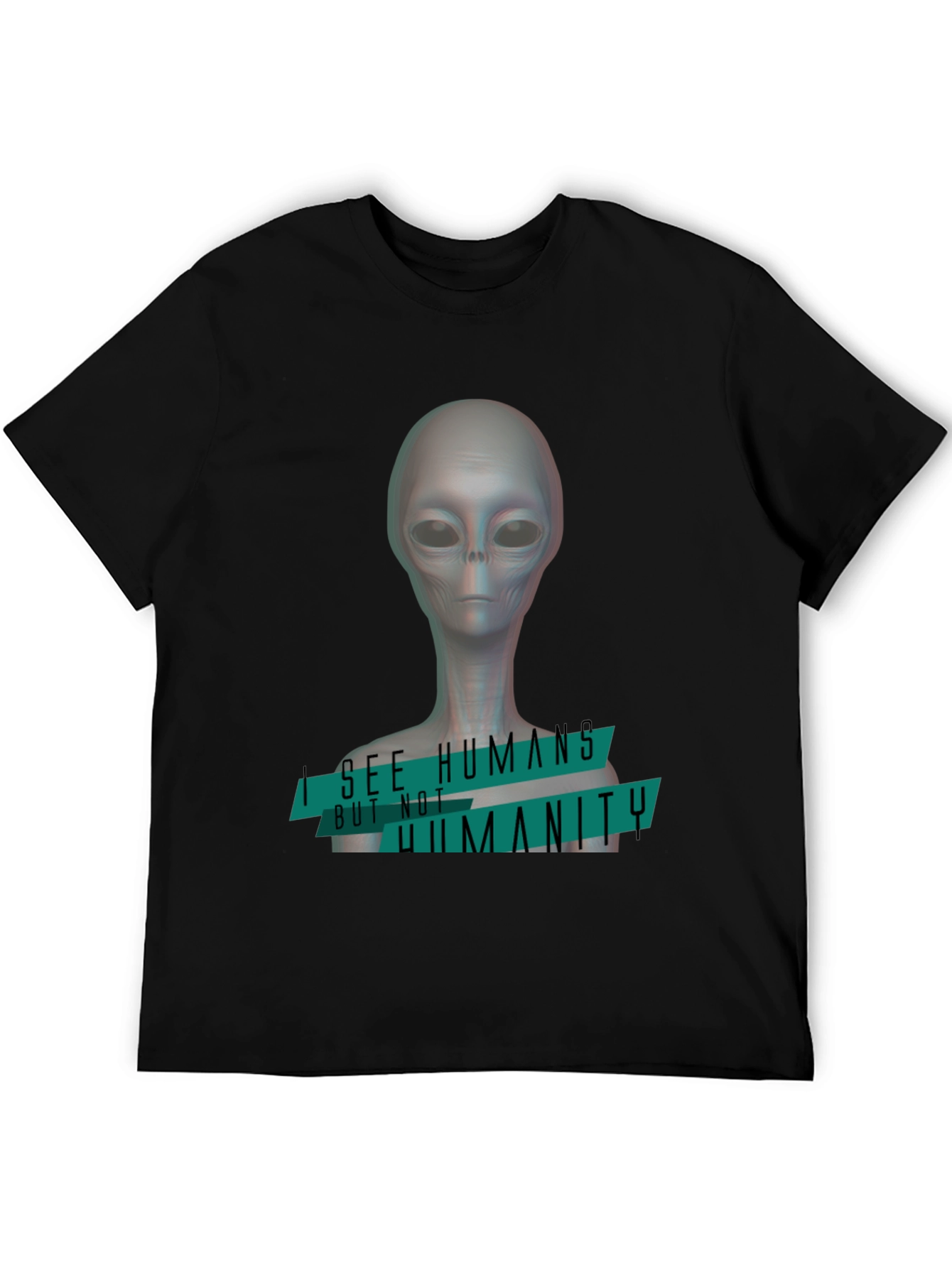 Black Alien 'I See Humans' Graphic T-Shirt view 5