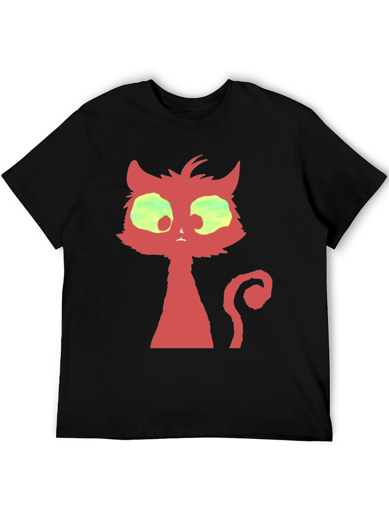 Black Red Cat Graphic T-Shirt - Unique Design view 5