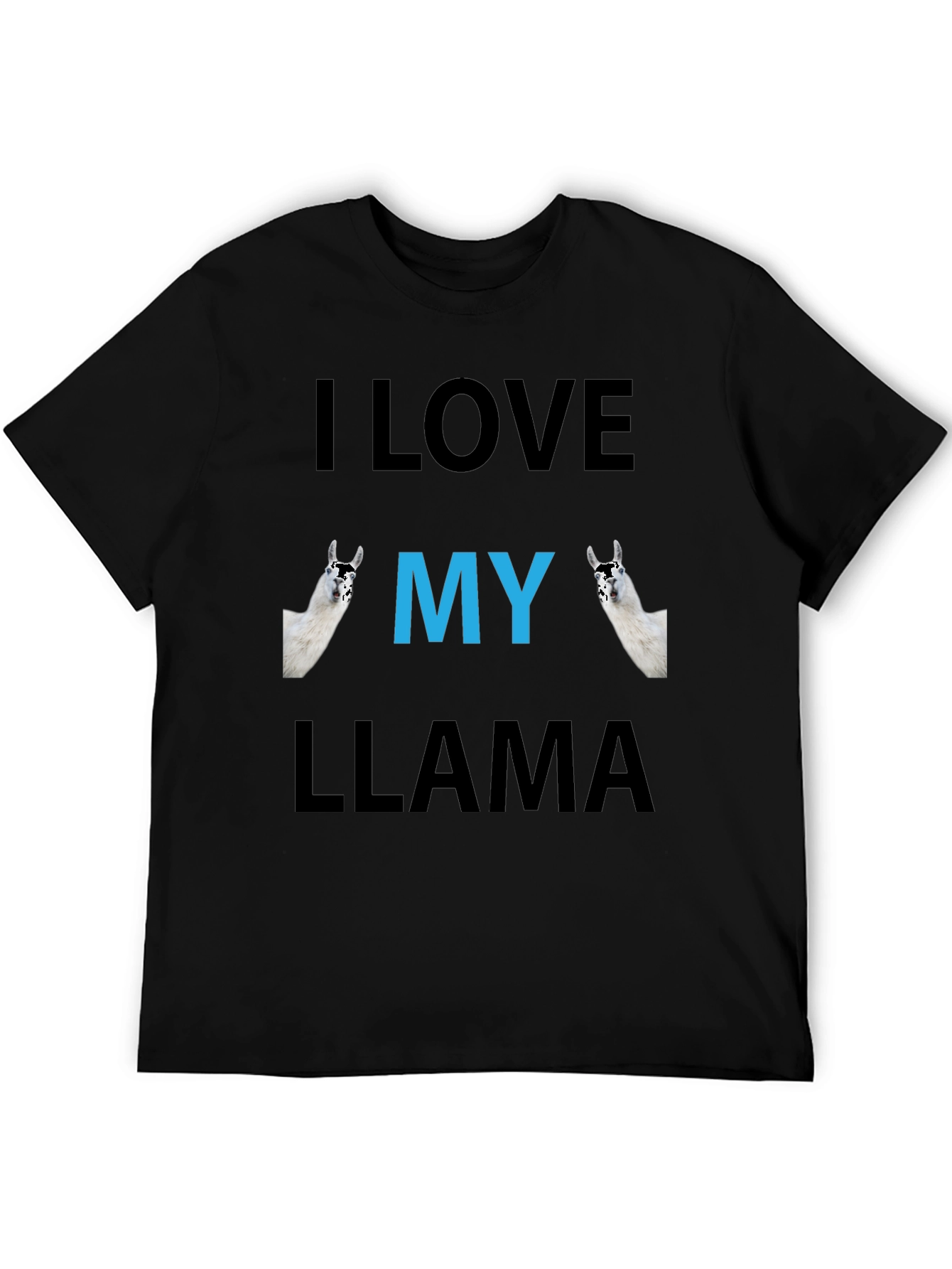 Black I Love My Llama Graphic Tee - Funny Animal Shirt view 5