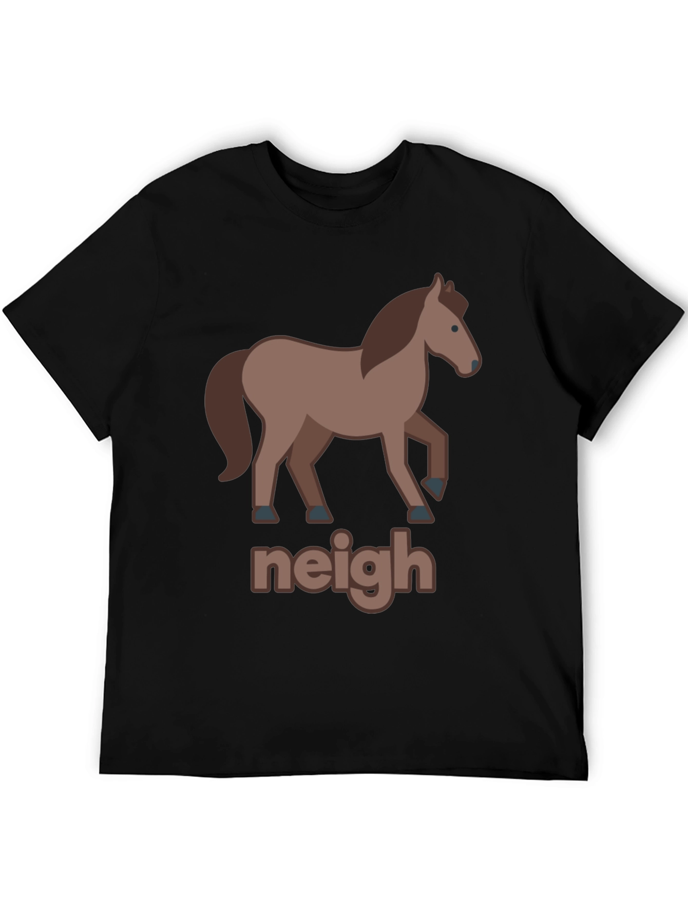 Black Funny Horse Graphic Tee - Neigh view 5