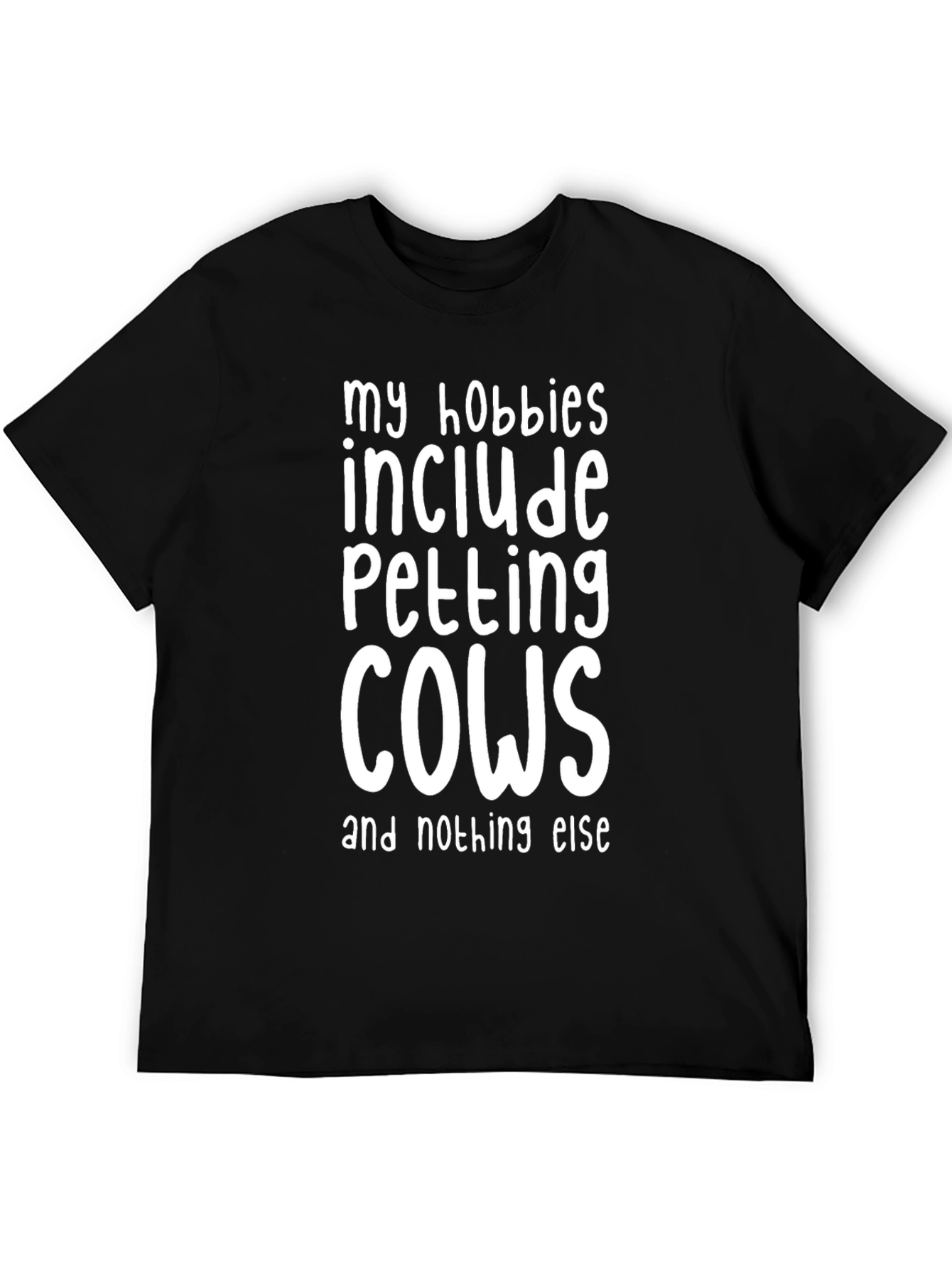 Black Funny Cow Petting Hobby T-Shirt view 5
