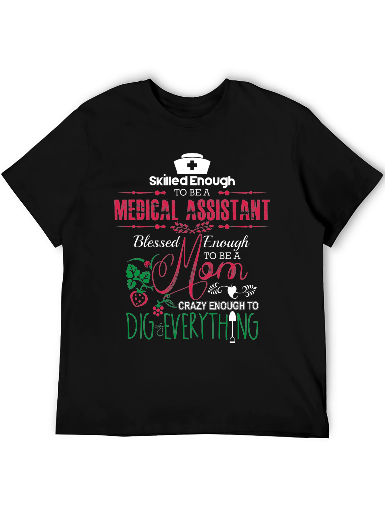 Black Skilled Medical Assistant, Blessed Mom T-Shirt view 5