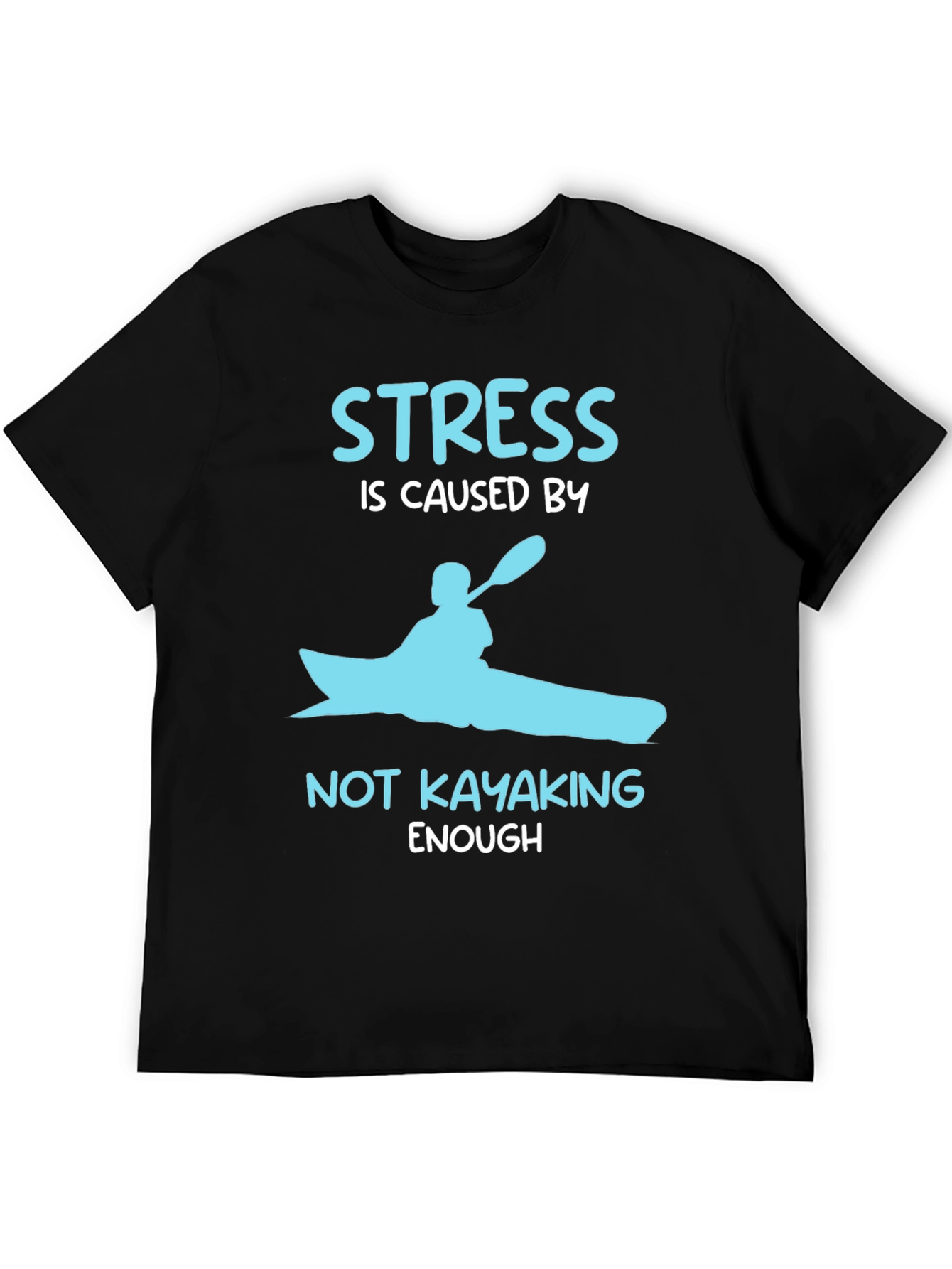 Black Kayak Stress Relief T-Shirt view 5
