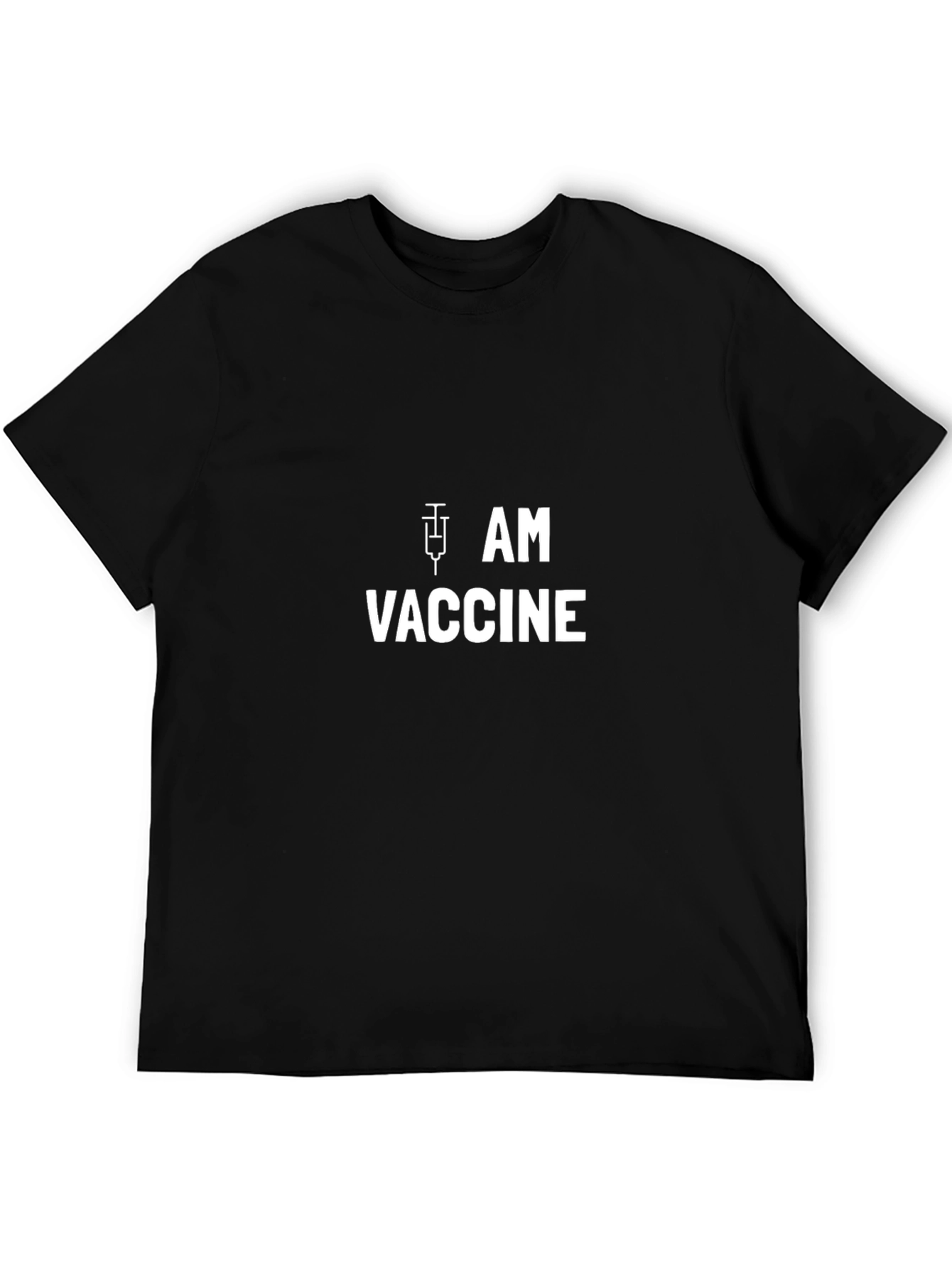 Black I am Vaccine T-Shirt - Pro Vaccination Tee view 5