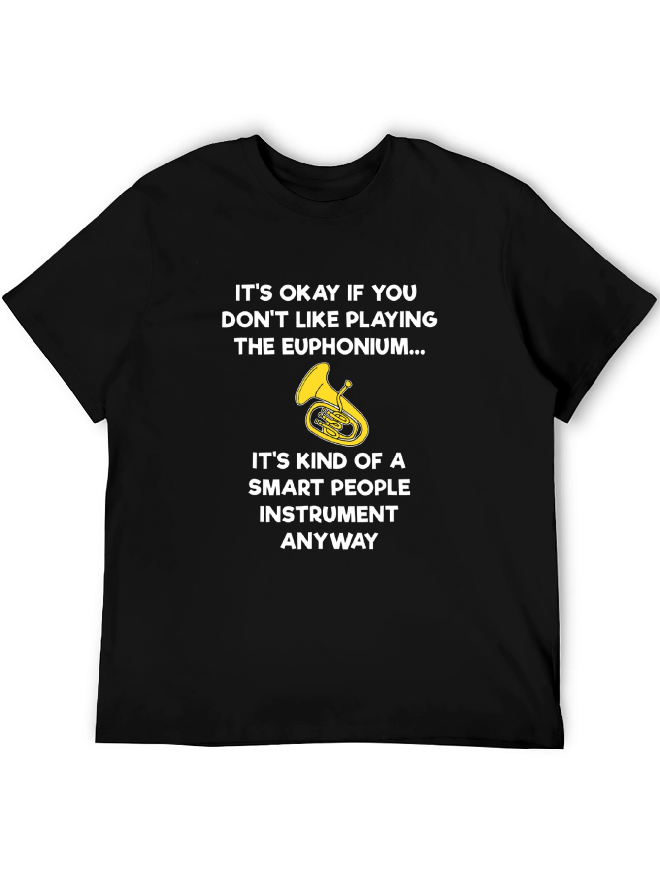 Black Euphonium Player Smart People Instrument T-Shirt view 5
