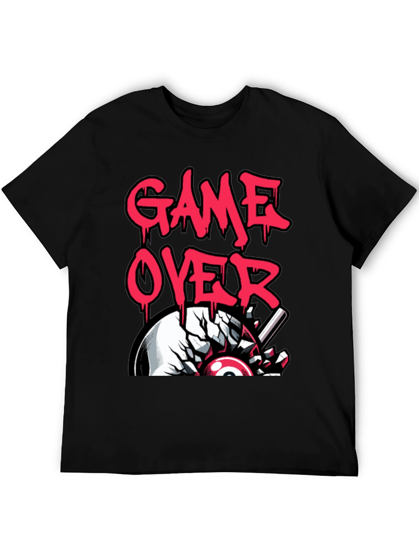 Black Game Over Graphic Tee - Gamer Style view 5
