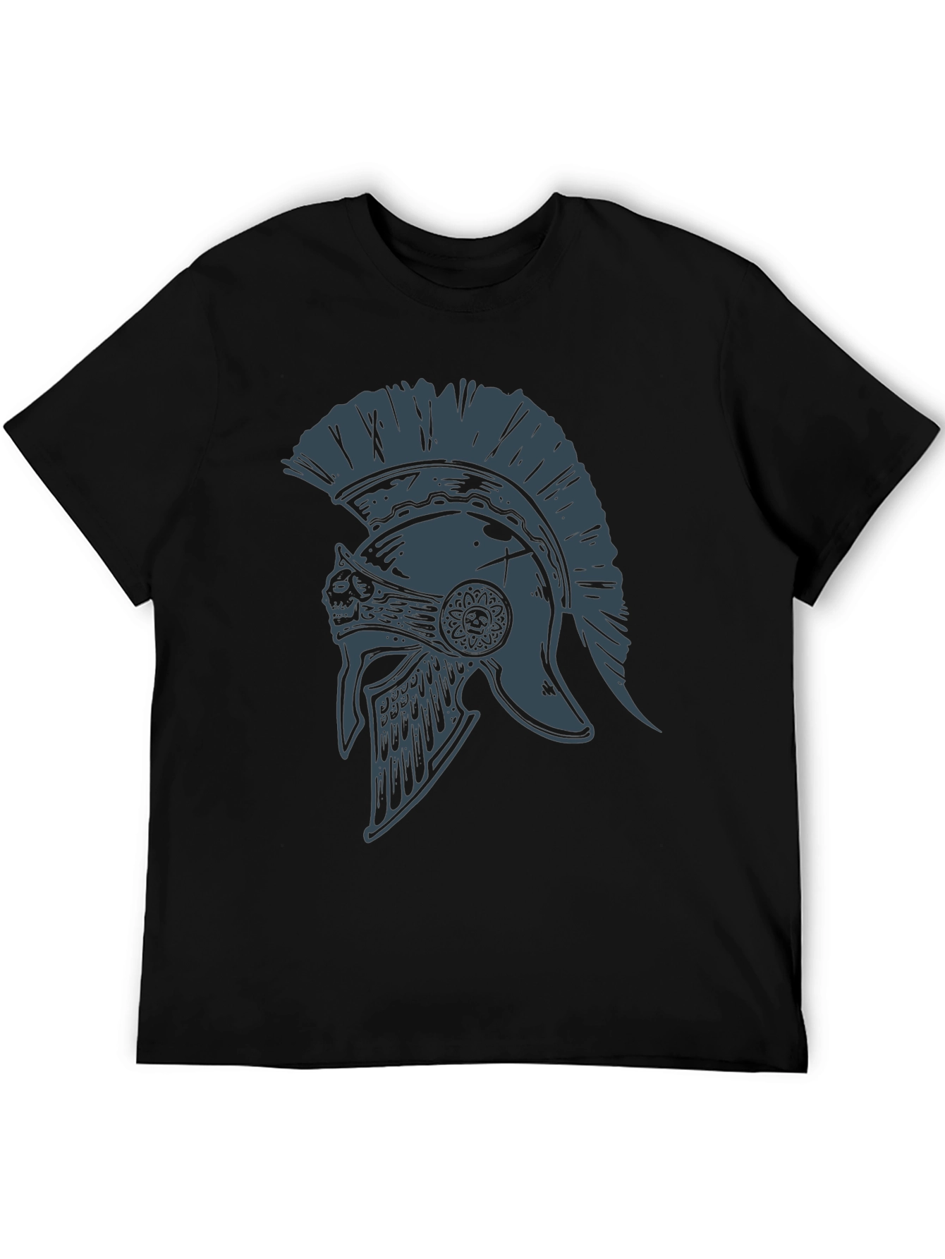 Black Spartan Helmet Graphic Tee - Warrior Style view 5