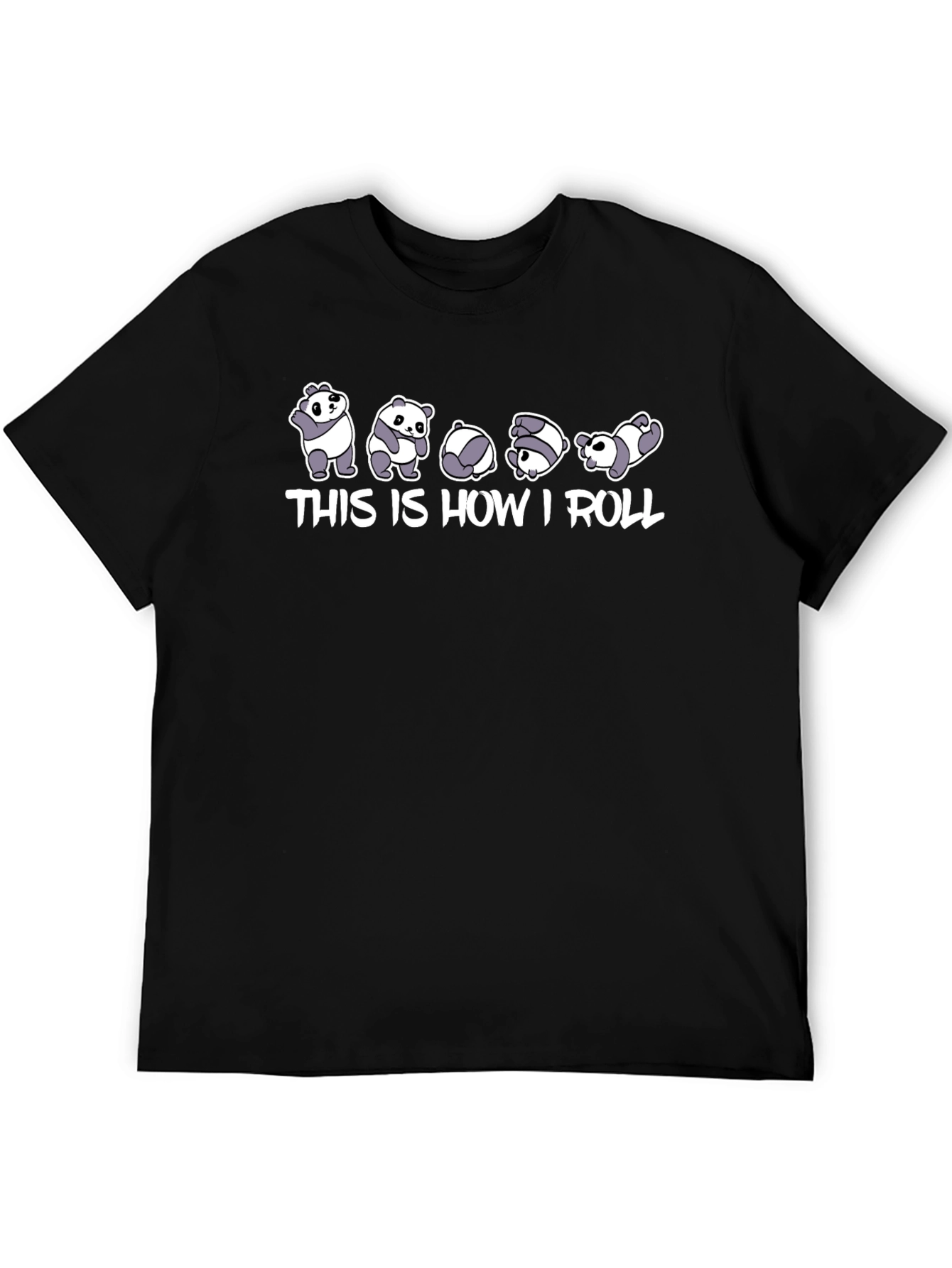 Black Panda Rolling T-Shirt - "This Is How I Roll" Tee view 5