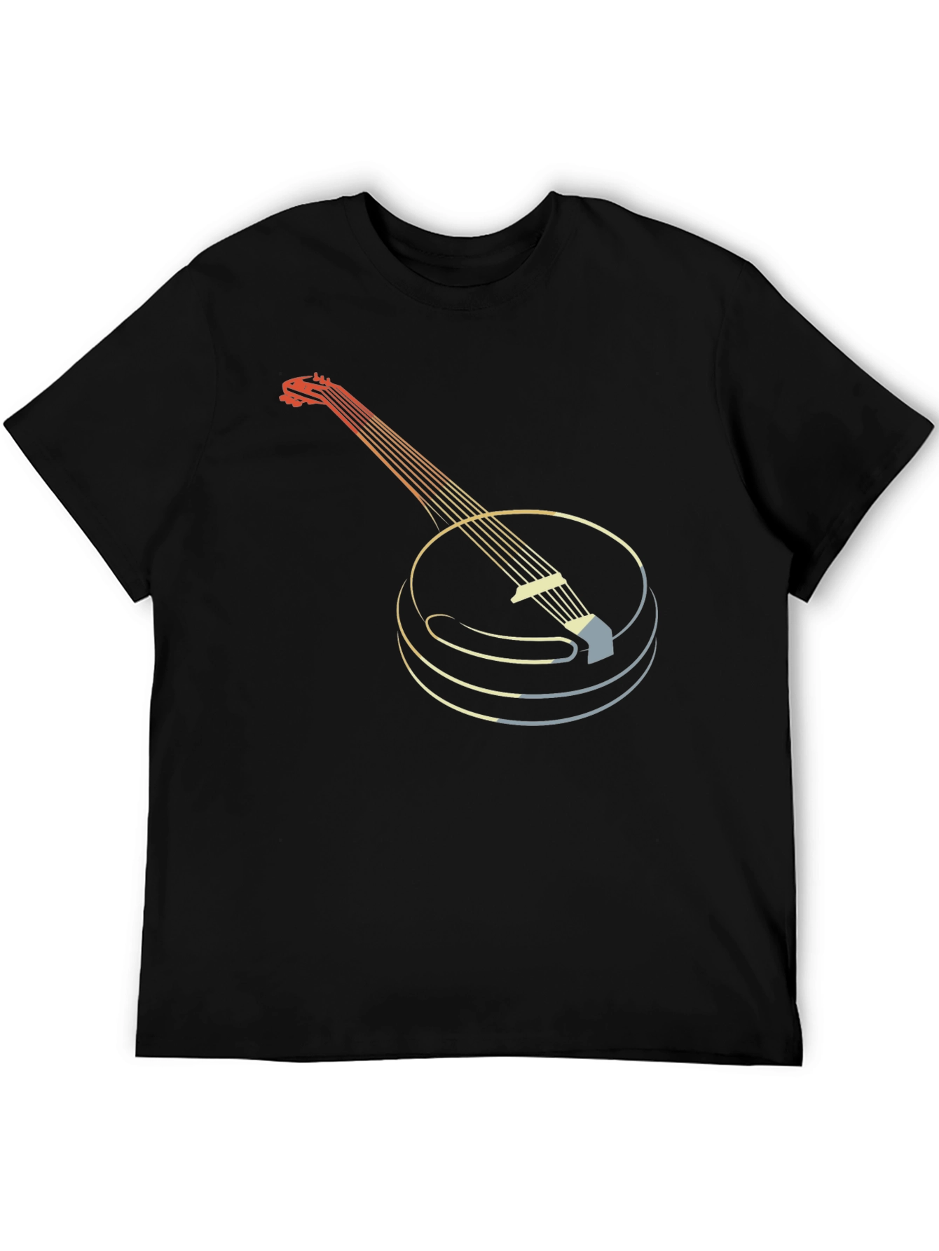Black Retro Banjo Graphic Tee - Musical Instrument T-Shirt view 5