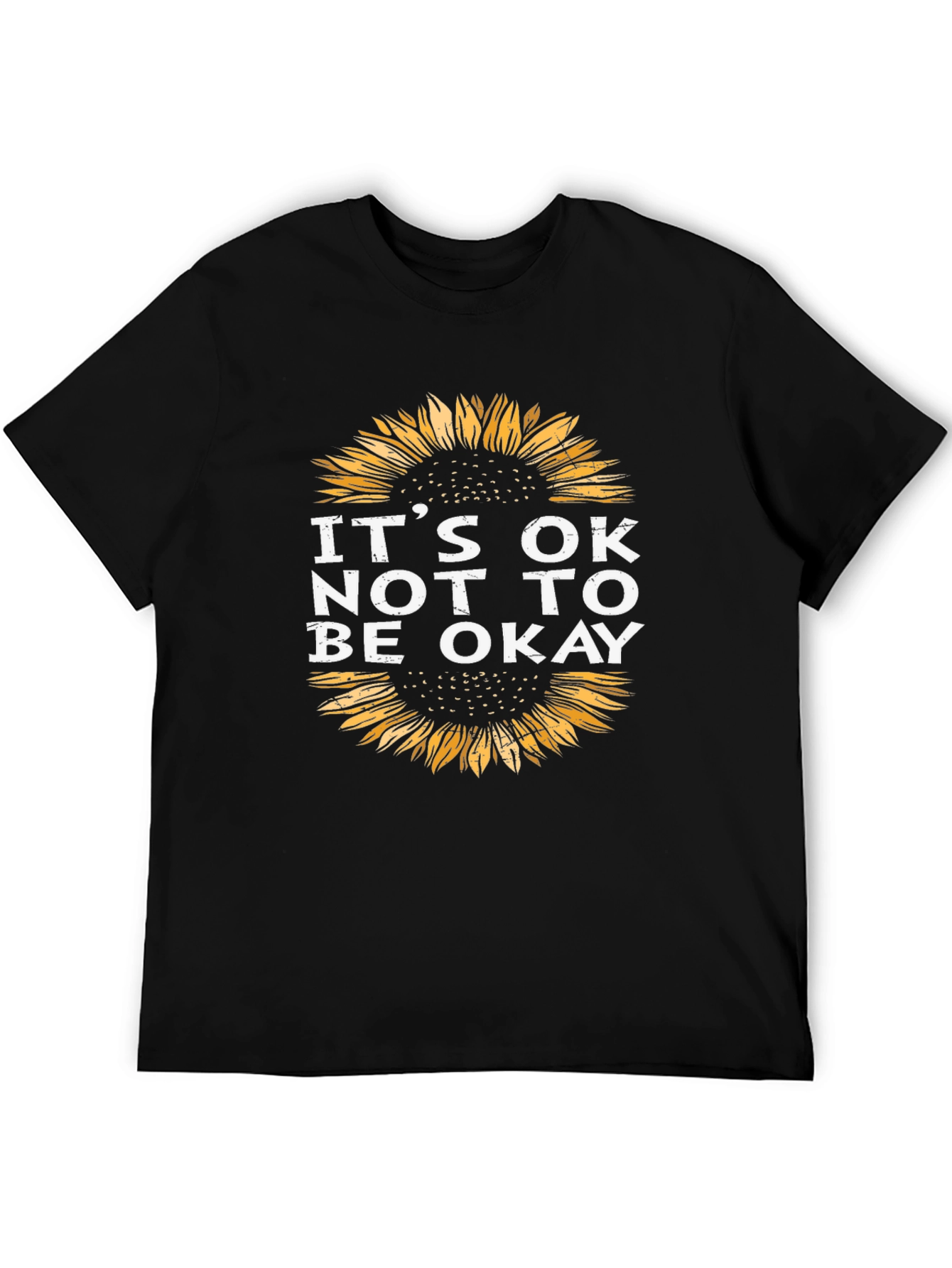 Black It's Okay Sunflower Graphic Tee - Unisex view 5