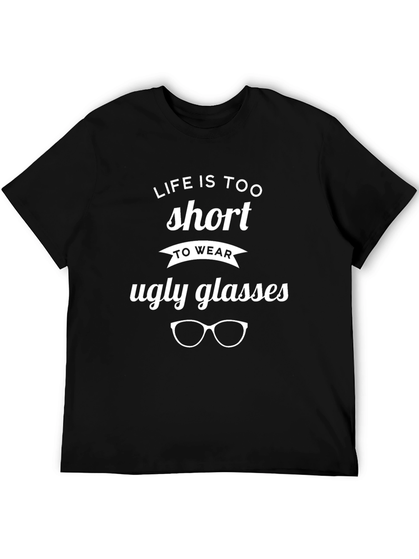Black Life is Too Short Funny Glasses Graphic Tee view 5
