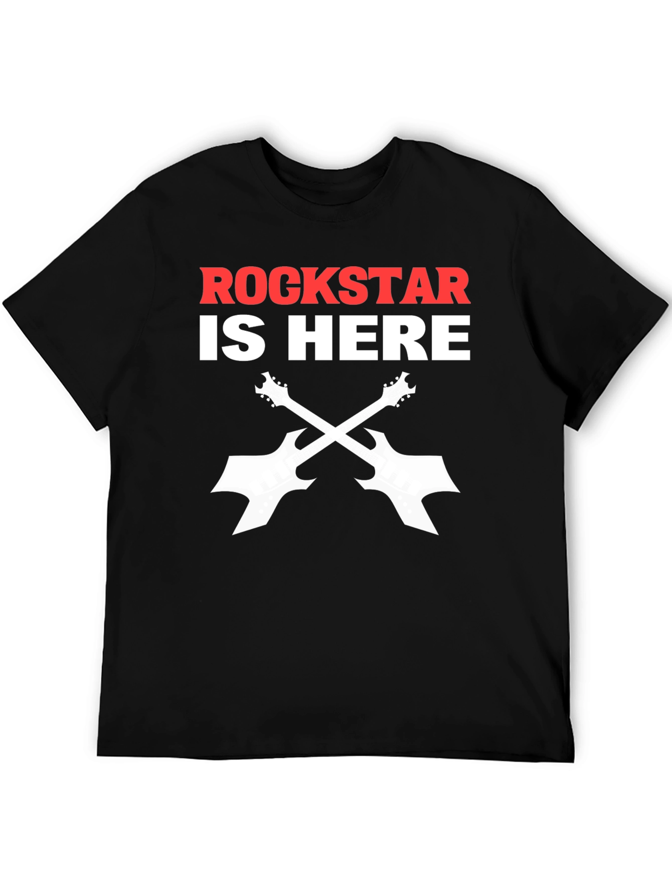 Black Rockstar Guitar T-Shirt - Black Cotton Music Tee view 5