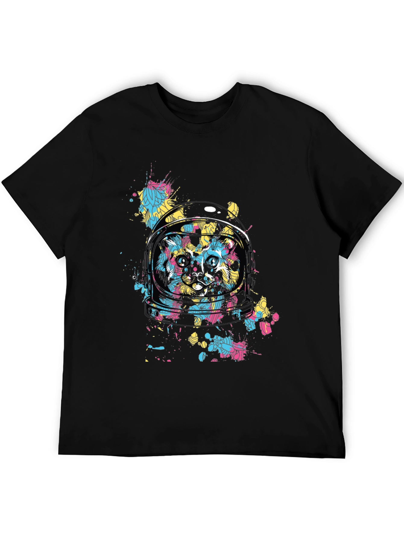 Black Astronaut Cat Graphic T-Shirt - Cool Space Design view 5
