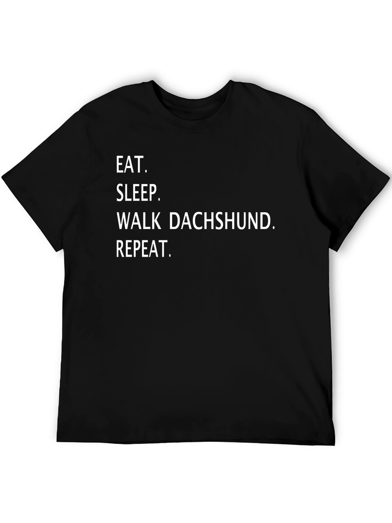 Black Eat Sleep Walk Dachshund Repeat T-Shirt view 5