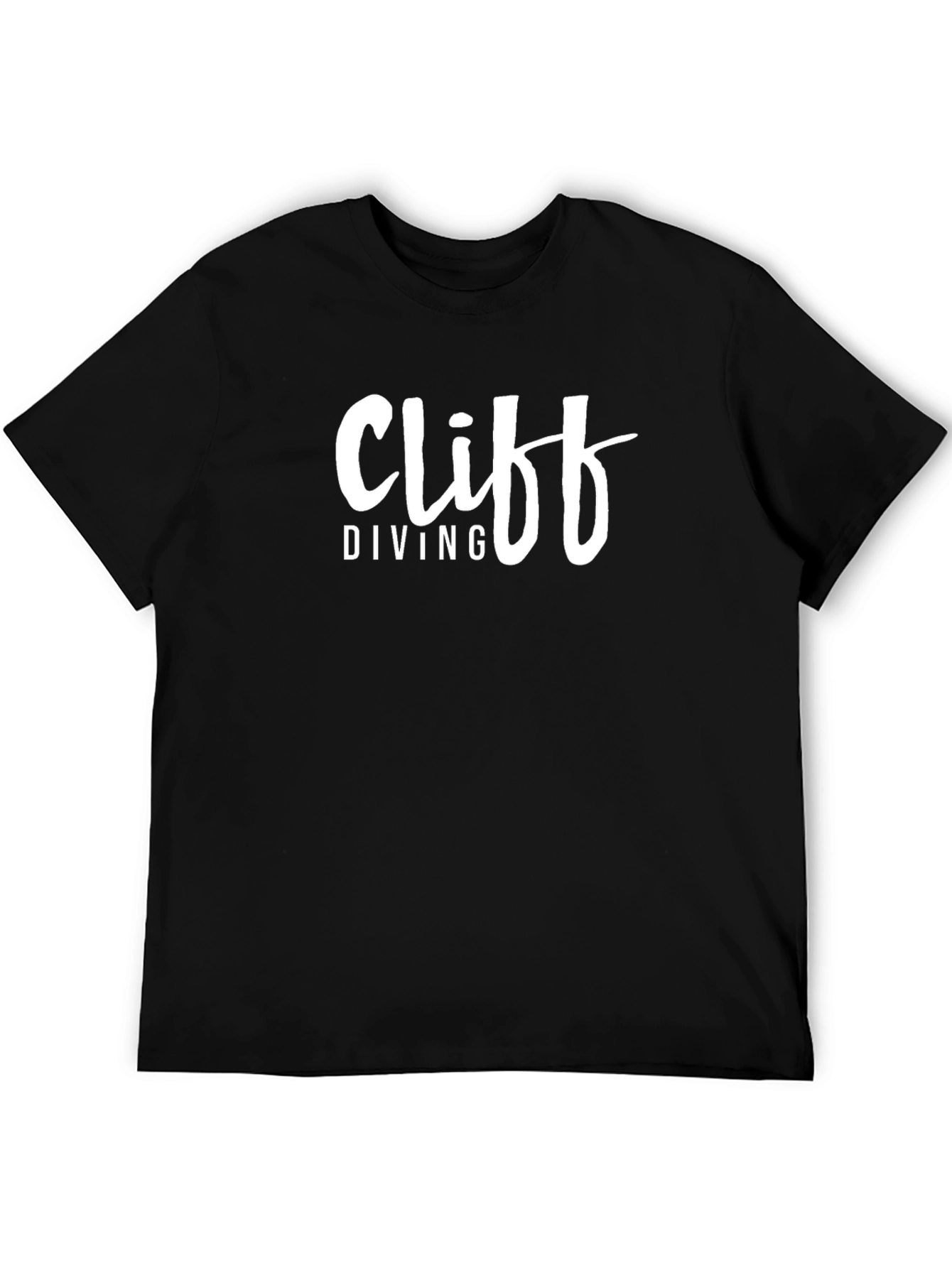 Black Cliff Diving Graphic T-Shirt - Black Cotton Tee view 5
