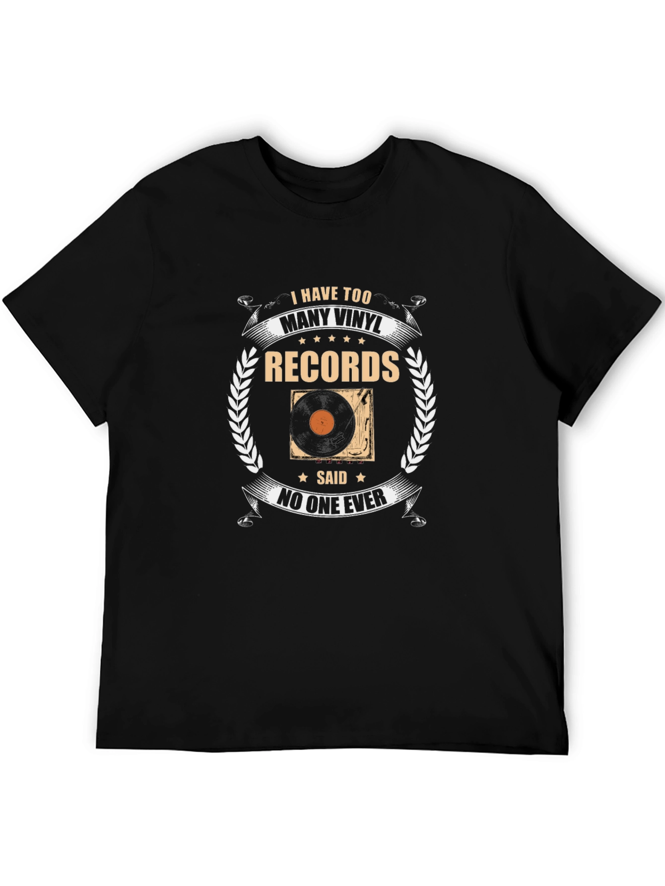 Black Vinyl Record T-Shirt - Too Many Records view 5