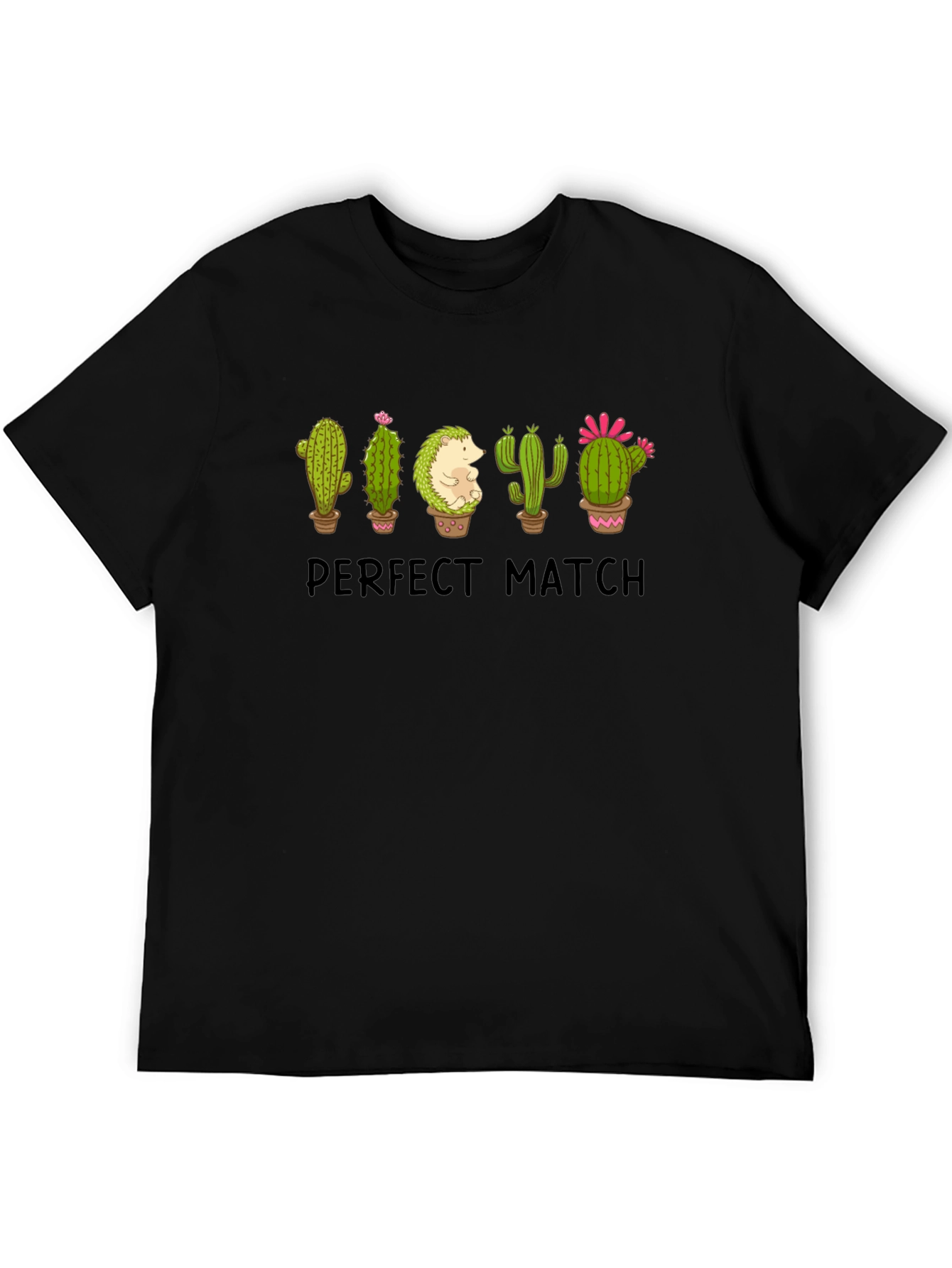 Black Perfect Match Cactus & Hedgehog Graphic Tee view 5