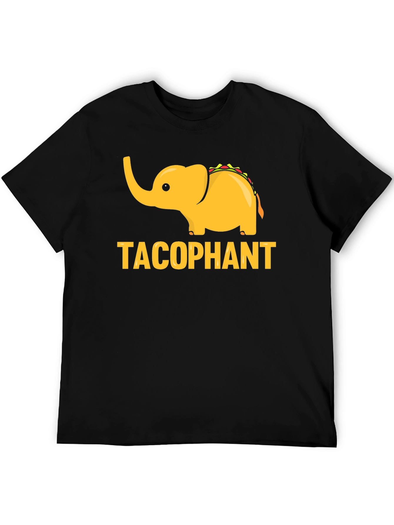 Black Tacophant Graphic T-Shirt - Funny Elephant Taco Tee view 5