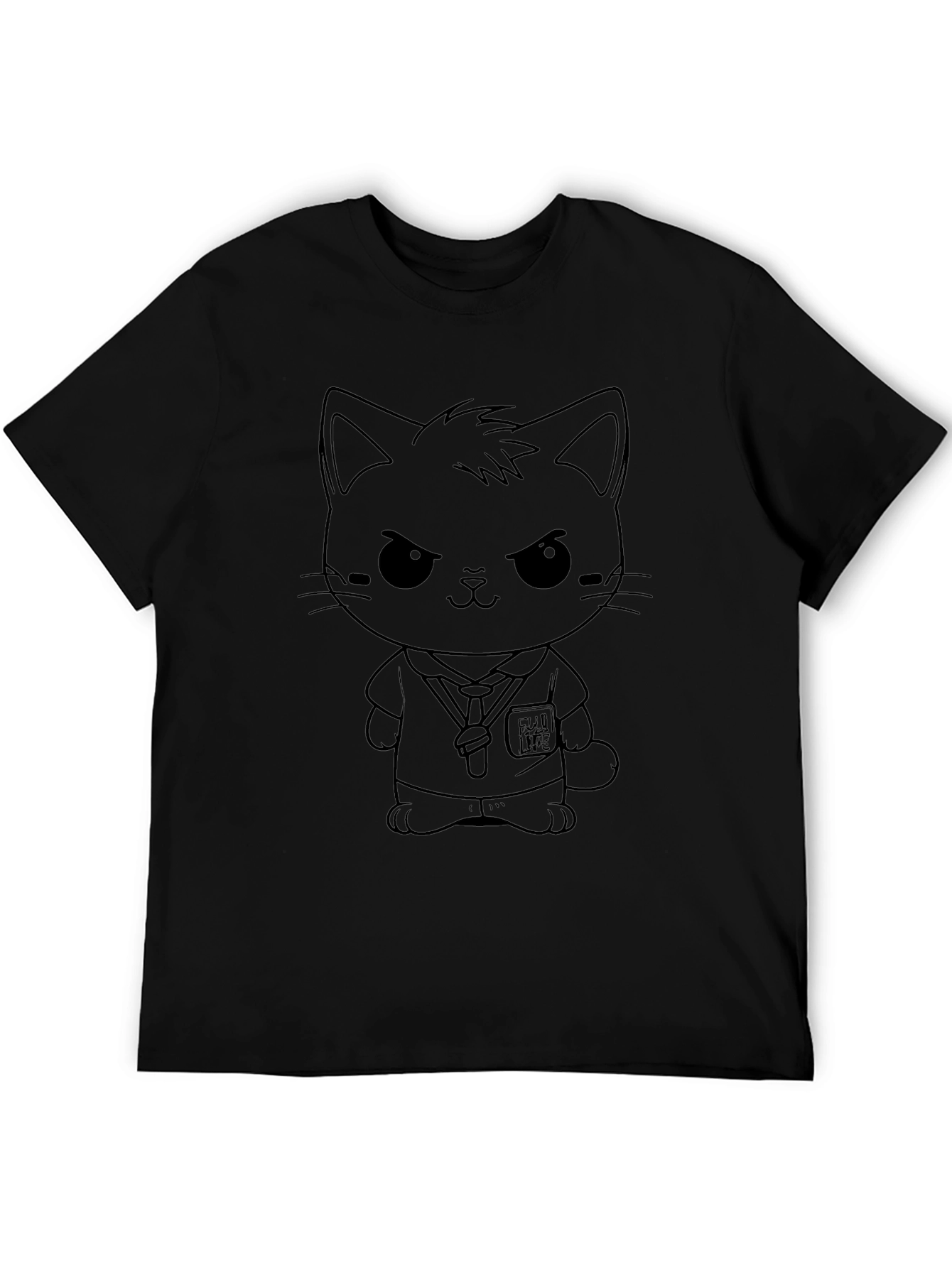 Black Cool Cat Doctor Graphic Tee view 5
