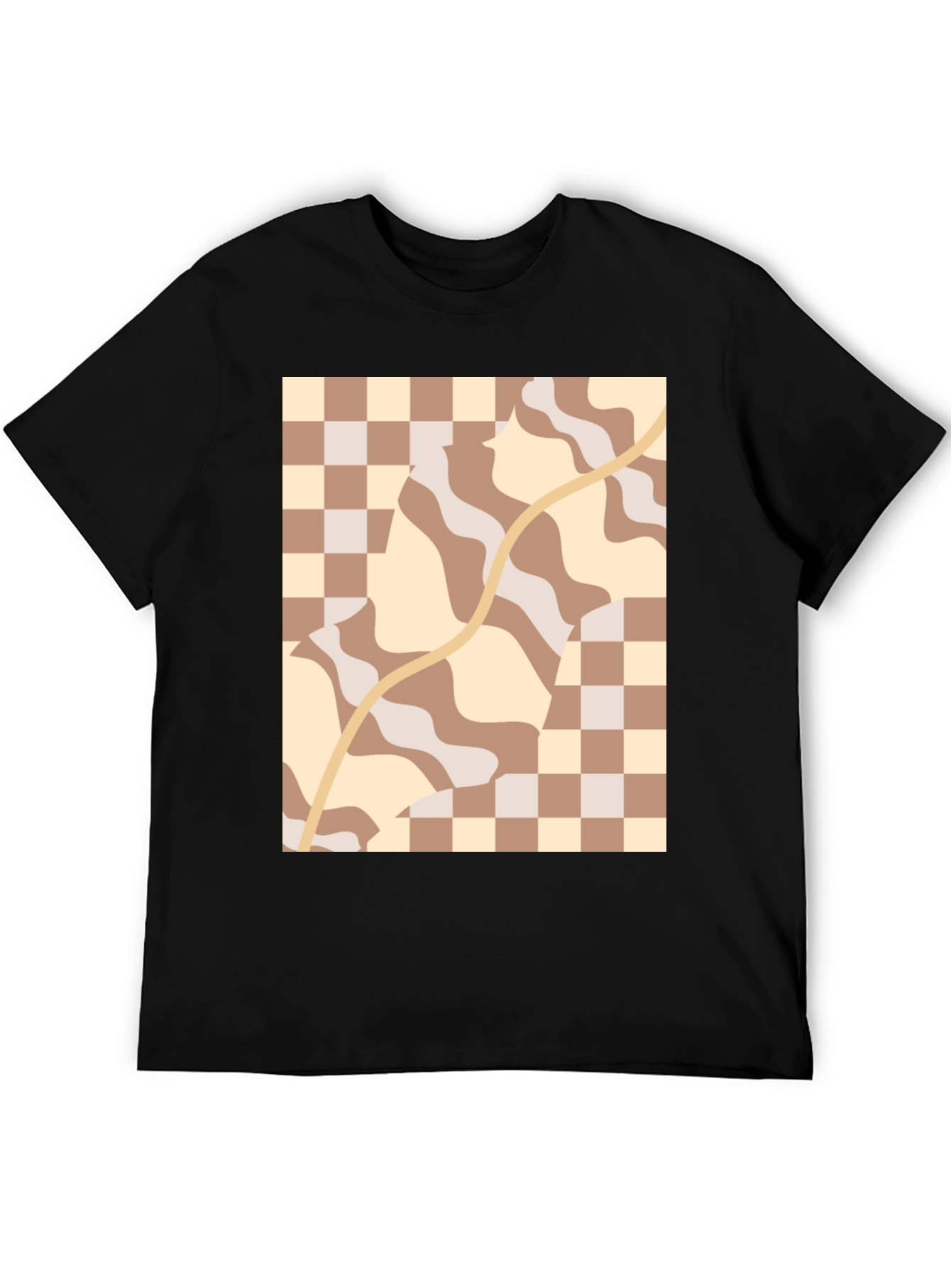 Black Retro Aesthetic Patterned Tee view 5