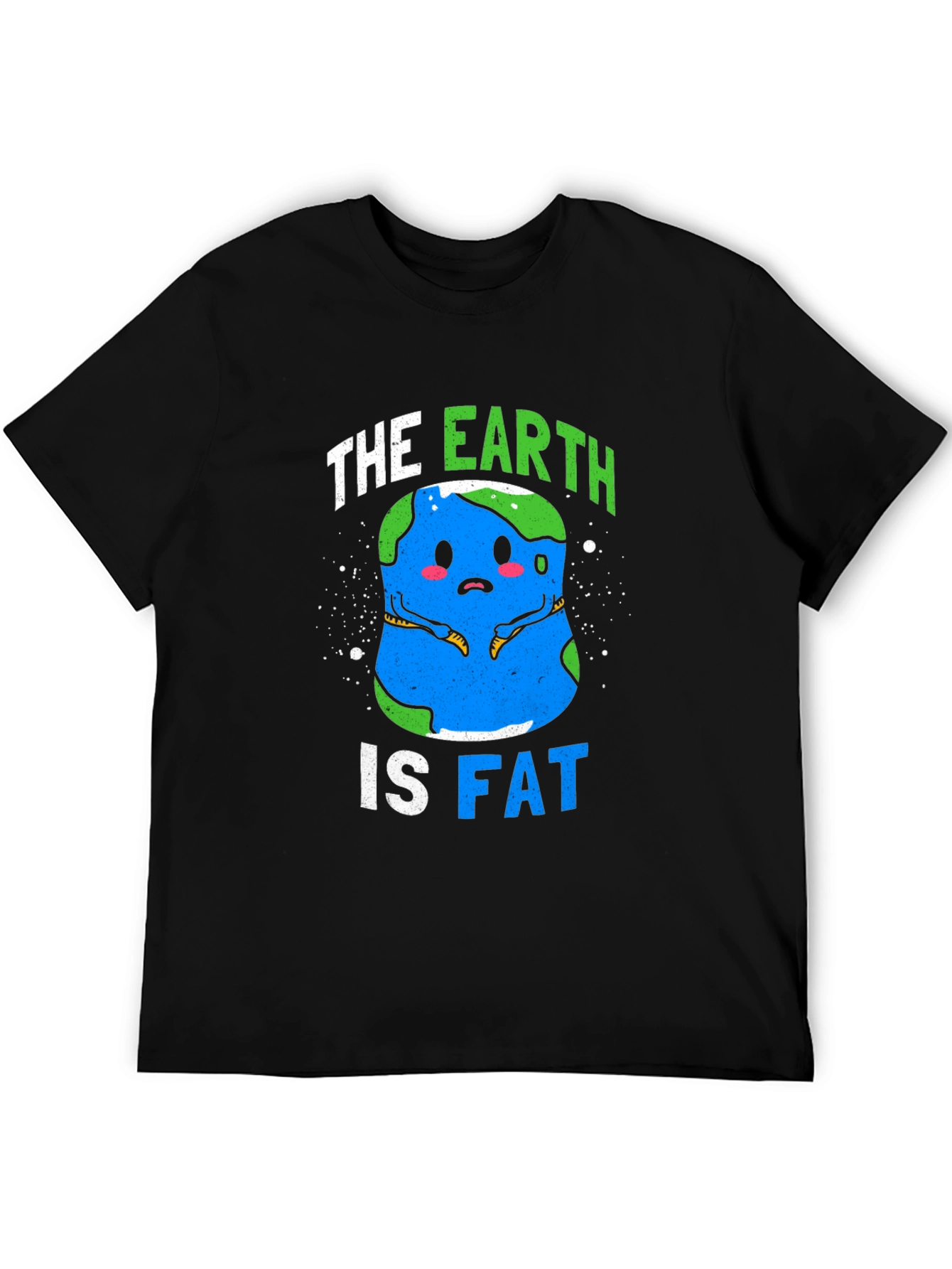 Black The Earth Is Fat Graphic Tee - Men's Black T-Shirt view 5
