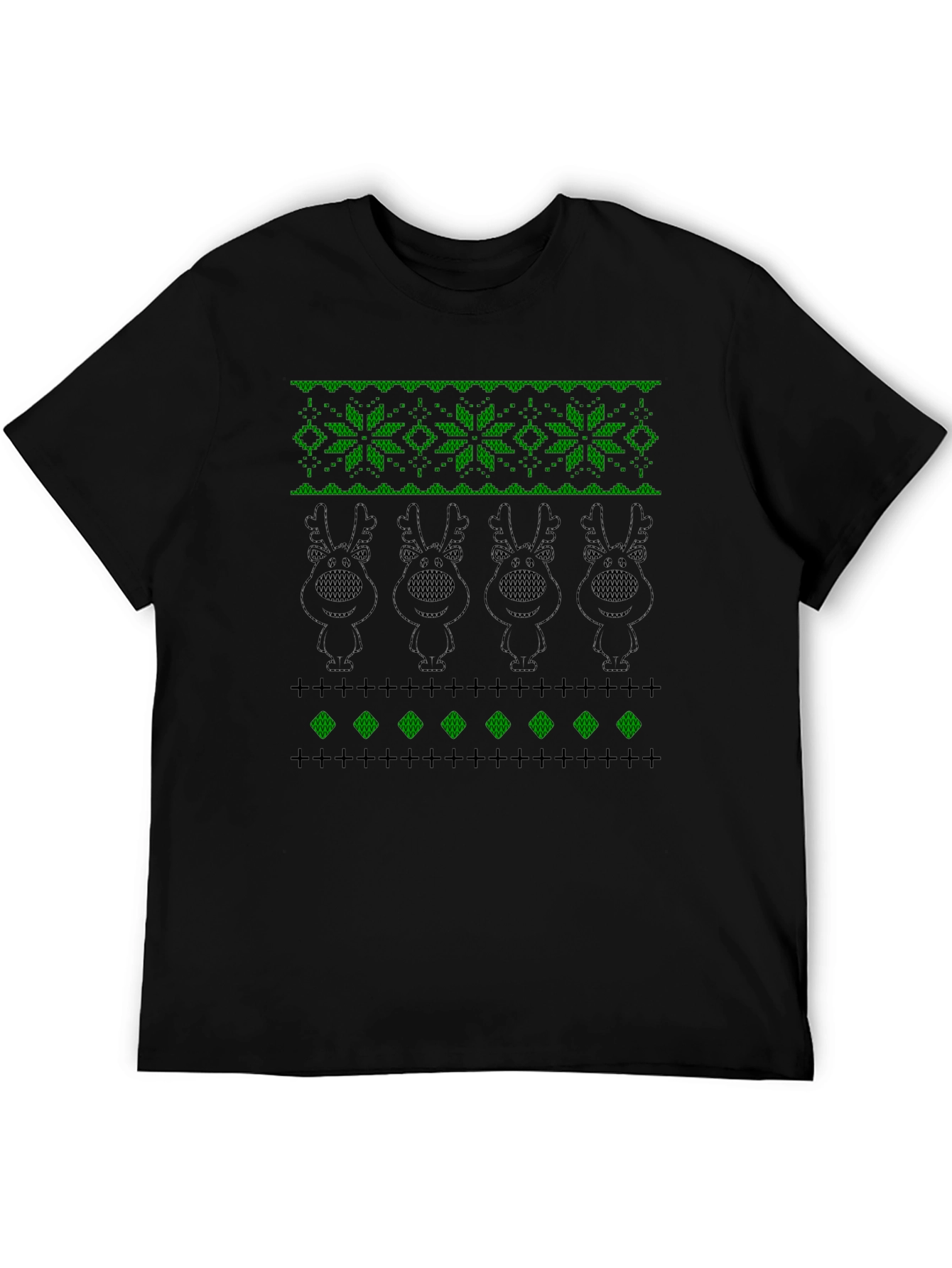 Black Novelty Knit Reindeer T-Shirt view 5