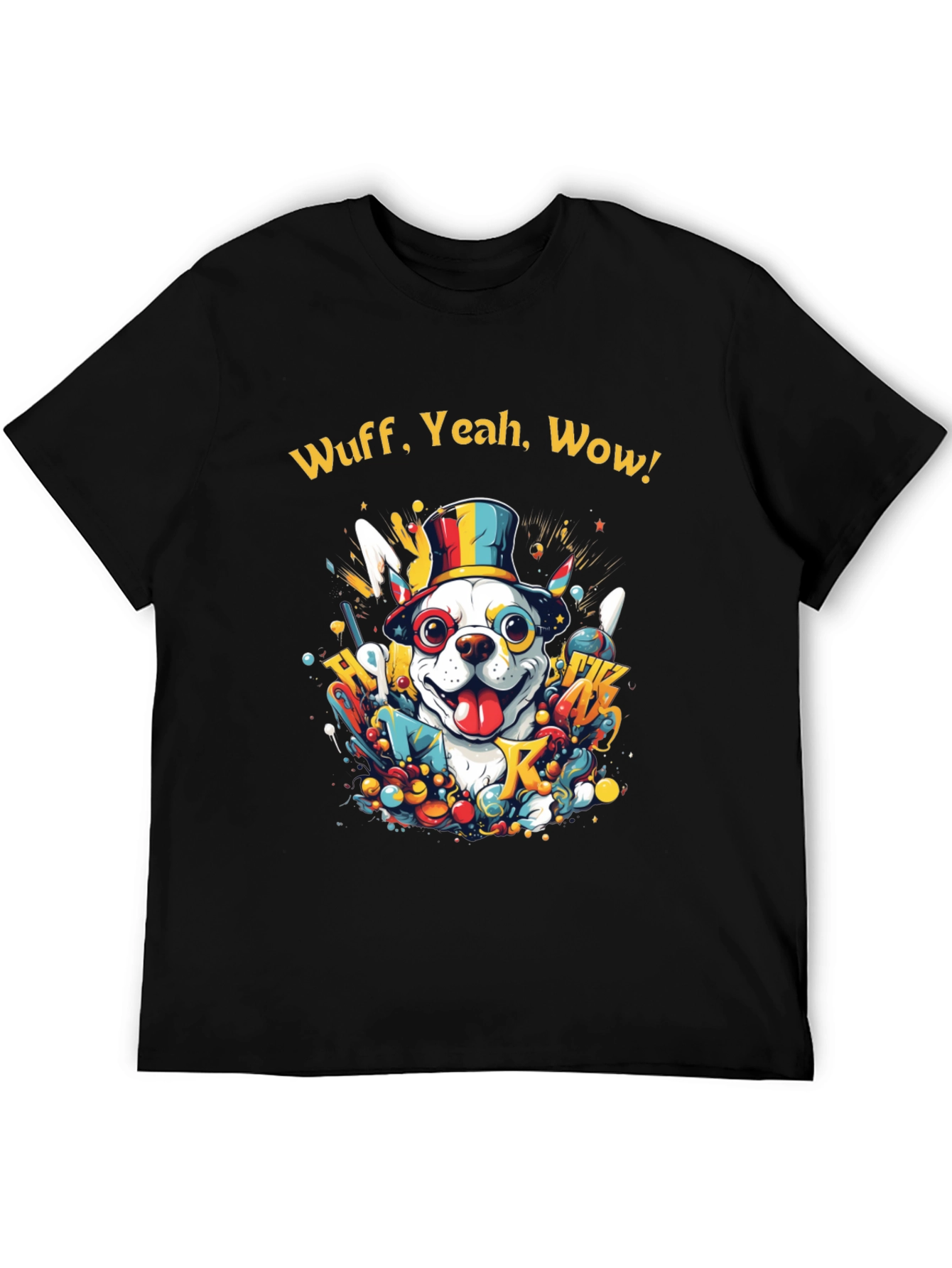 Black Wuff, Yeah, Wow Dog Graphic Tee view 5