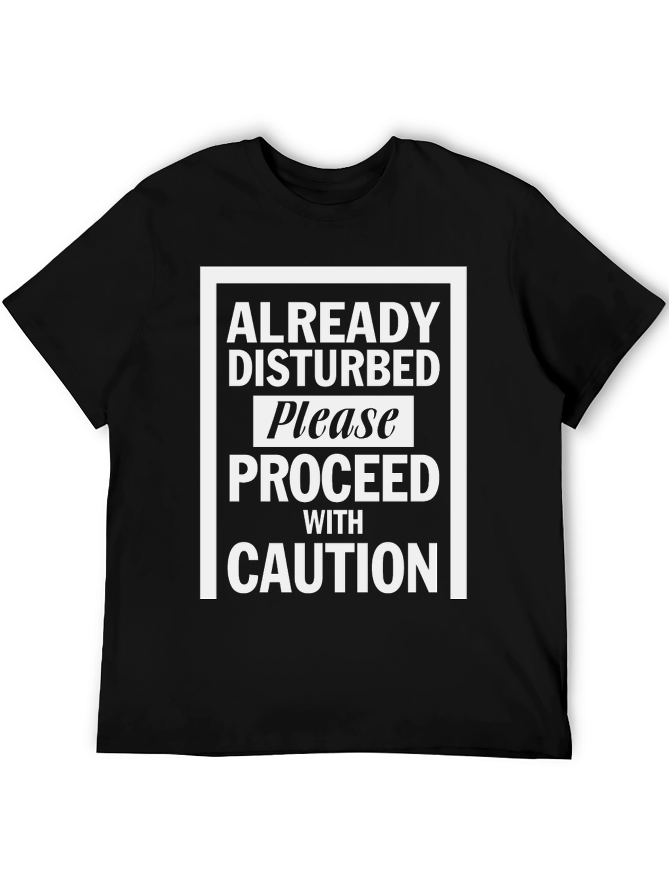 Black Disturbed Caution Graphic Tee view 5