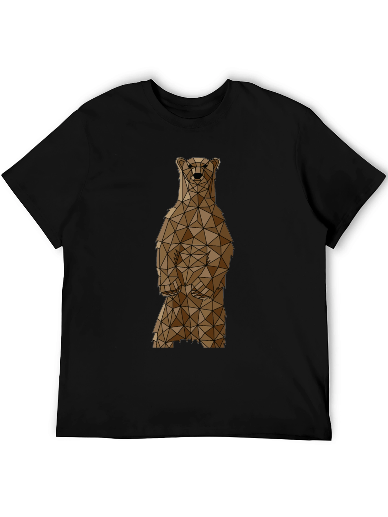 Black Geometric Bear Graphic Tee - Black view 5