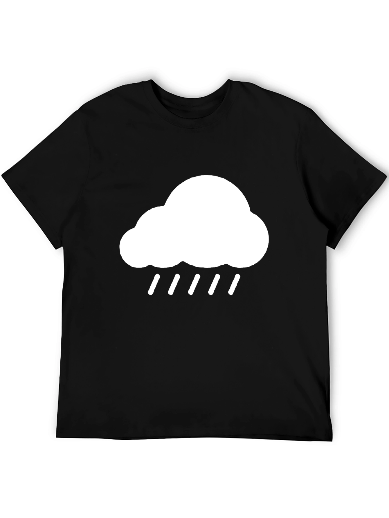 Black Cloud Rain Graphic Black T-Shirt view 5