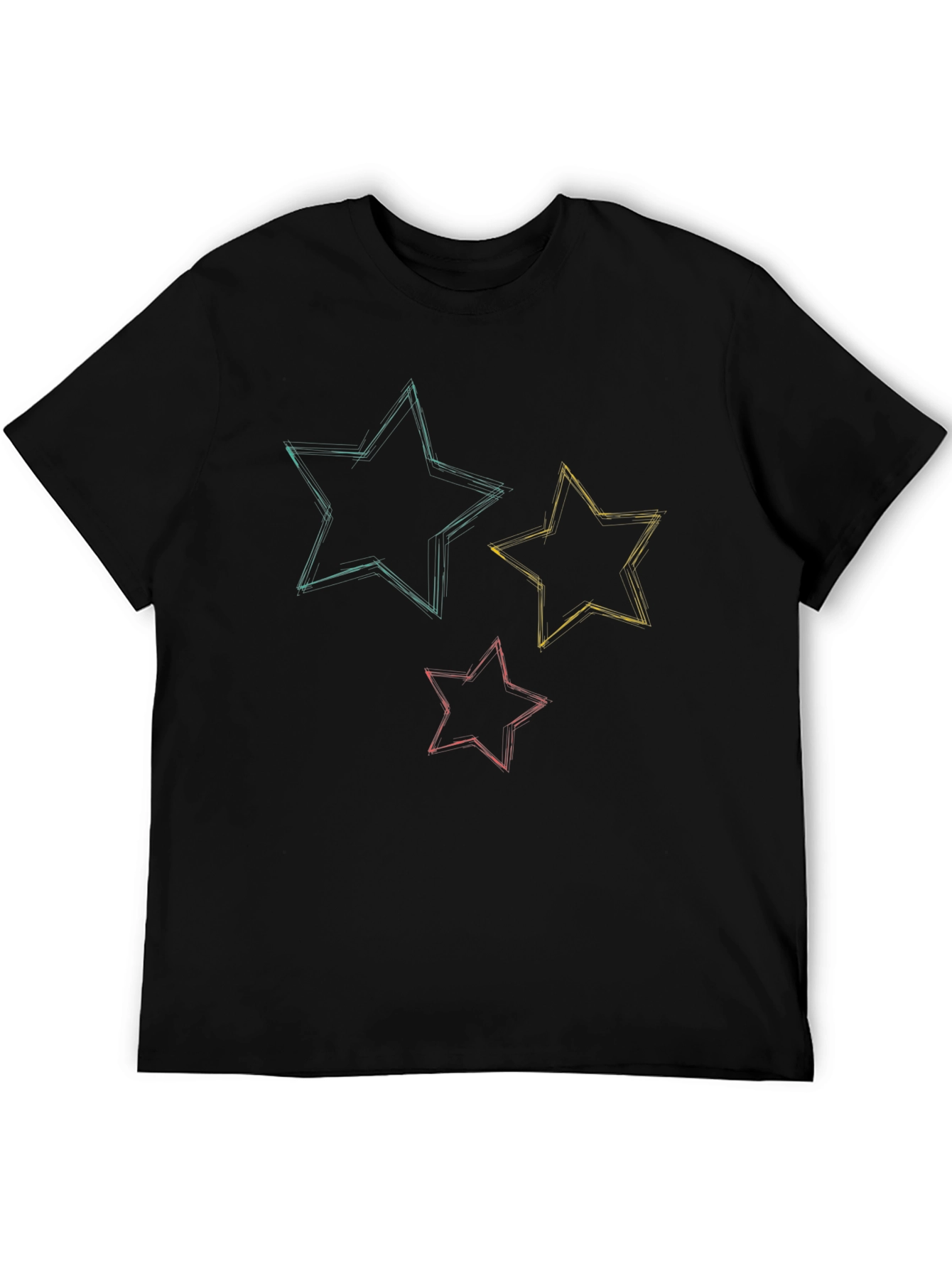 Black Starry Sketch Tee - Stylish Graphic T-Shirt view 5