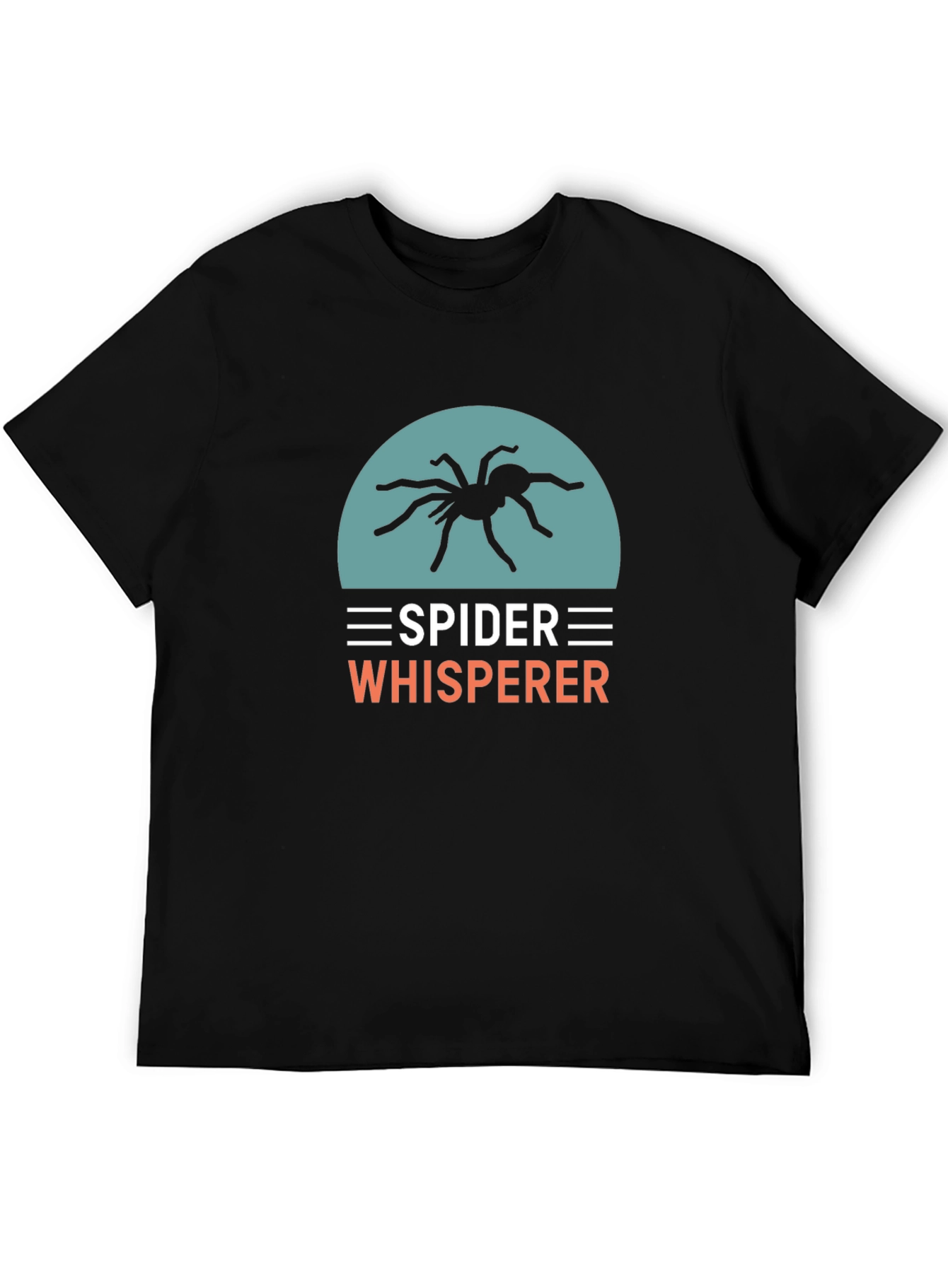 Black Spider Whisperer Graphic Tee - Black Cotton T-Shirt view 5