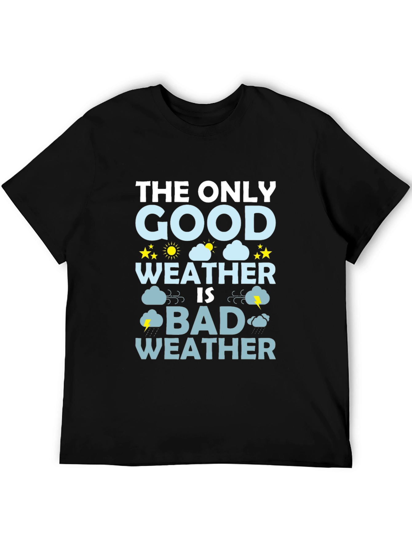 Black Bad Weather T-Shirt - Funny Weather Graphic Tee view 5